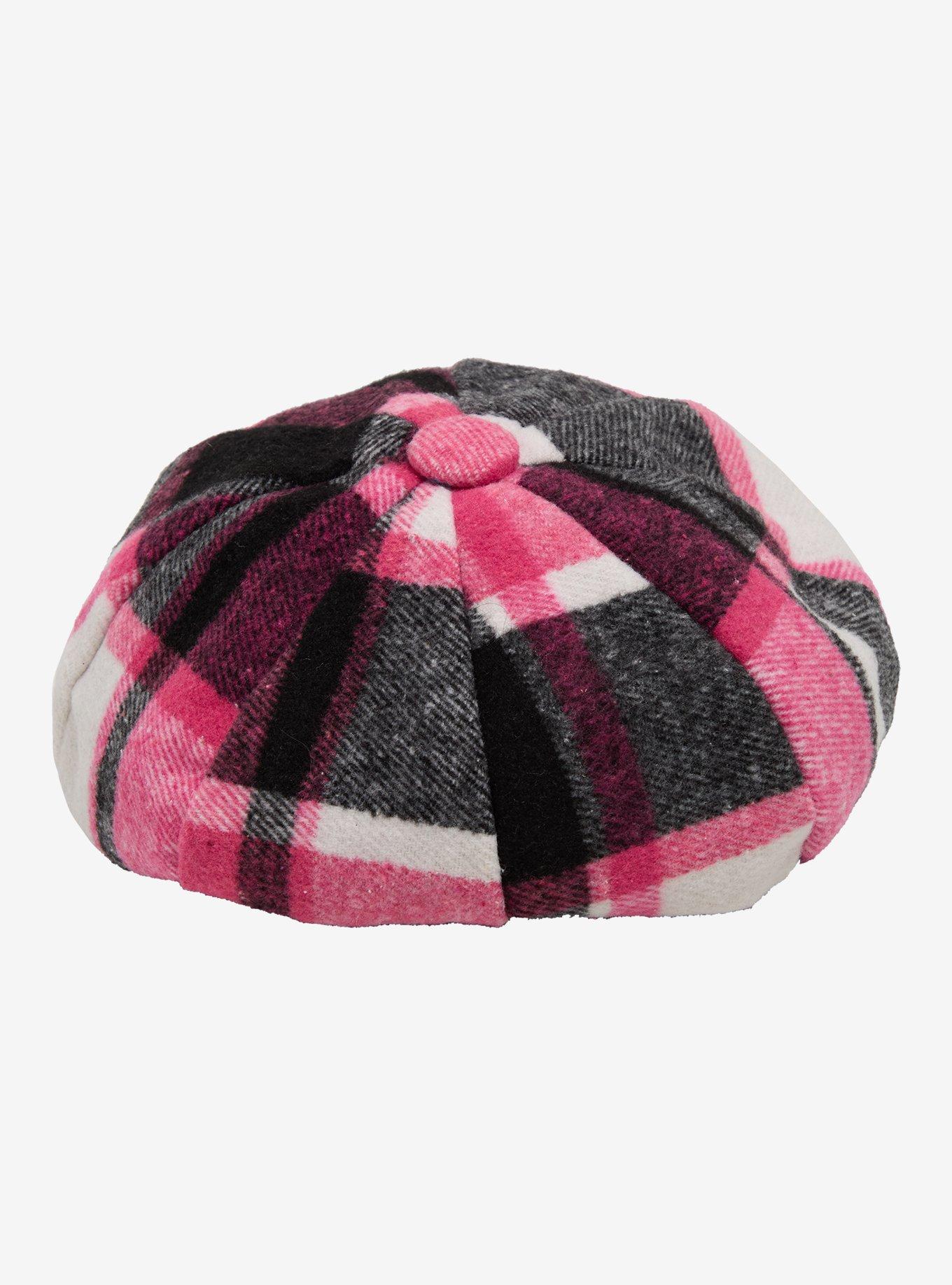 Pink Plaid Cabbie Hat, , alternate
