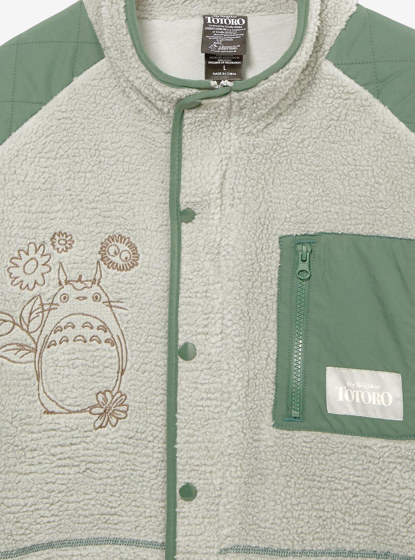 Studio Ghibli® My Neighbor Totoro Floral Icons Sherpa Jacket - BoxLunch Exclusive, SAGE, alternate