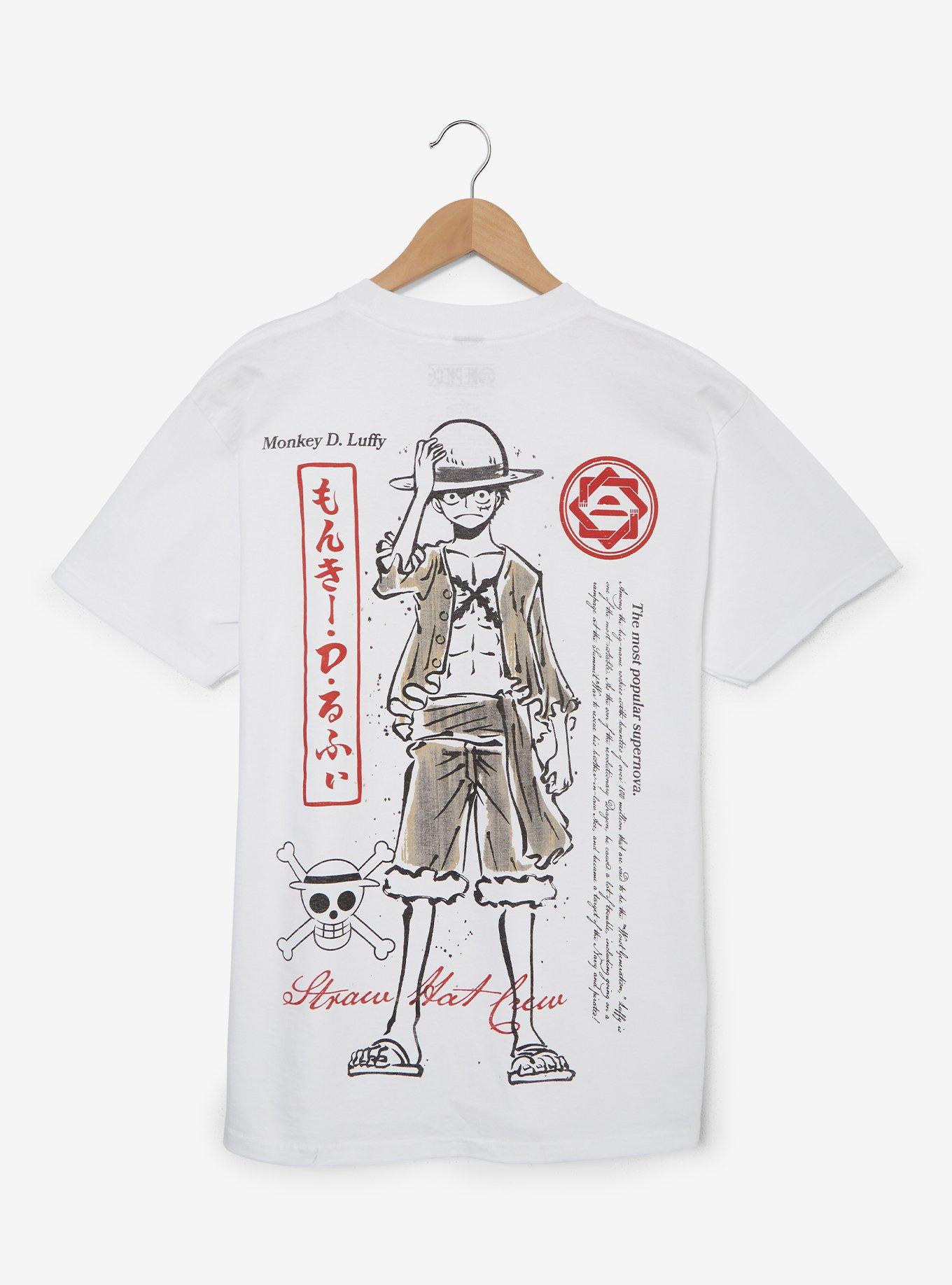 One Piece Luffy Ink T-Shirt — BoxLunch Exclusive, , hi-res