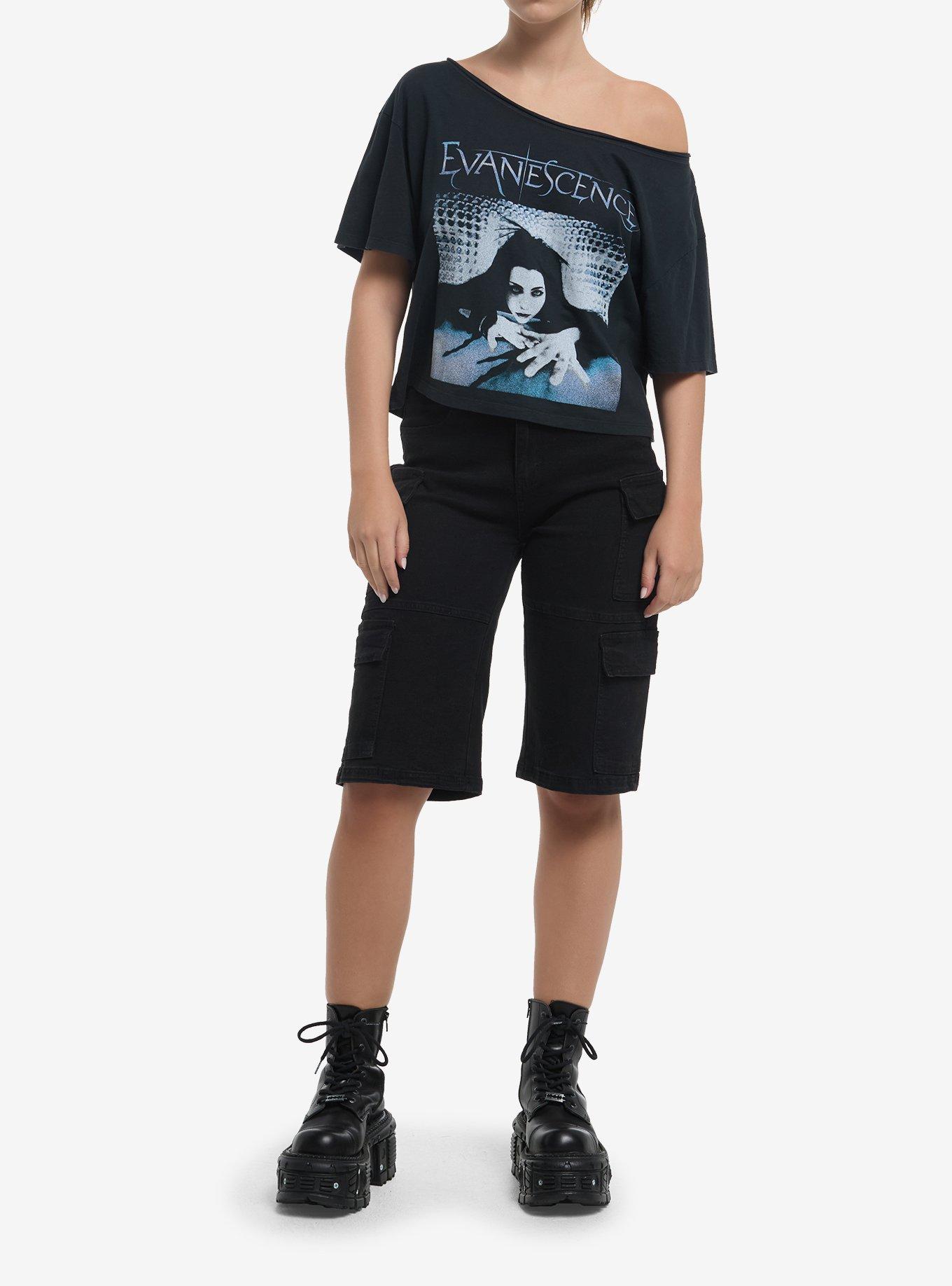 Evanescence Crawling Girls Crop Off-The-Shoulder T-Shirt, , hi-res