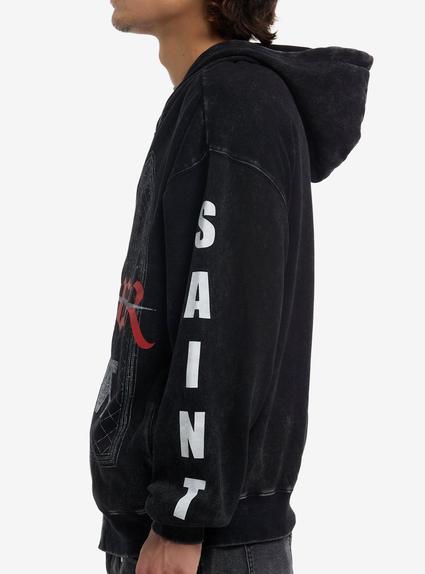 Sinner Saint Cathedral Dark Wash Hoodie, BLACK, alternate
