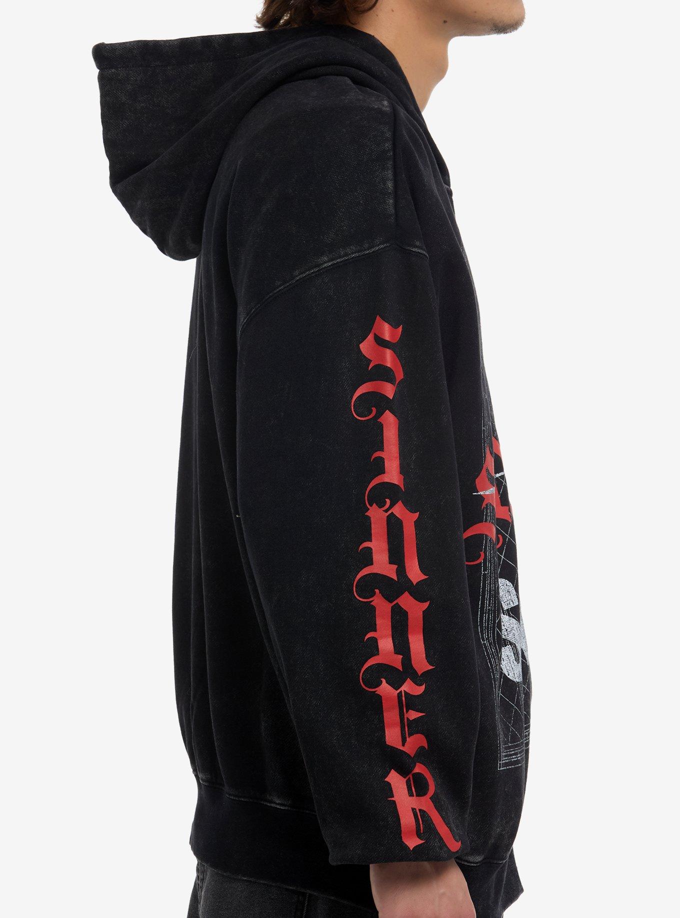 Sinner Saint Cathedral Dark Wash Hoodie, BLACK, alternate