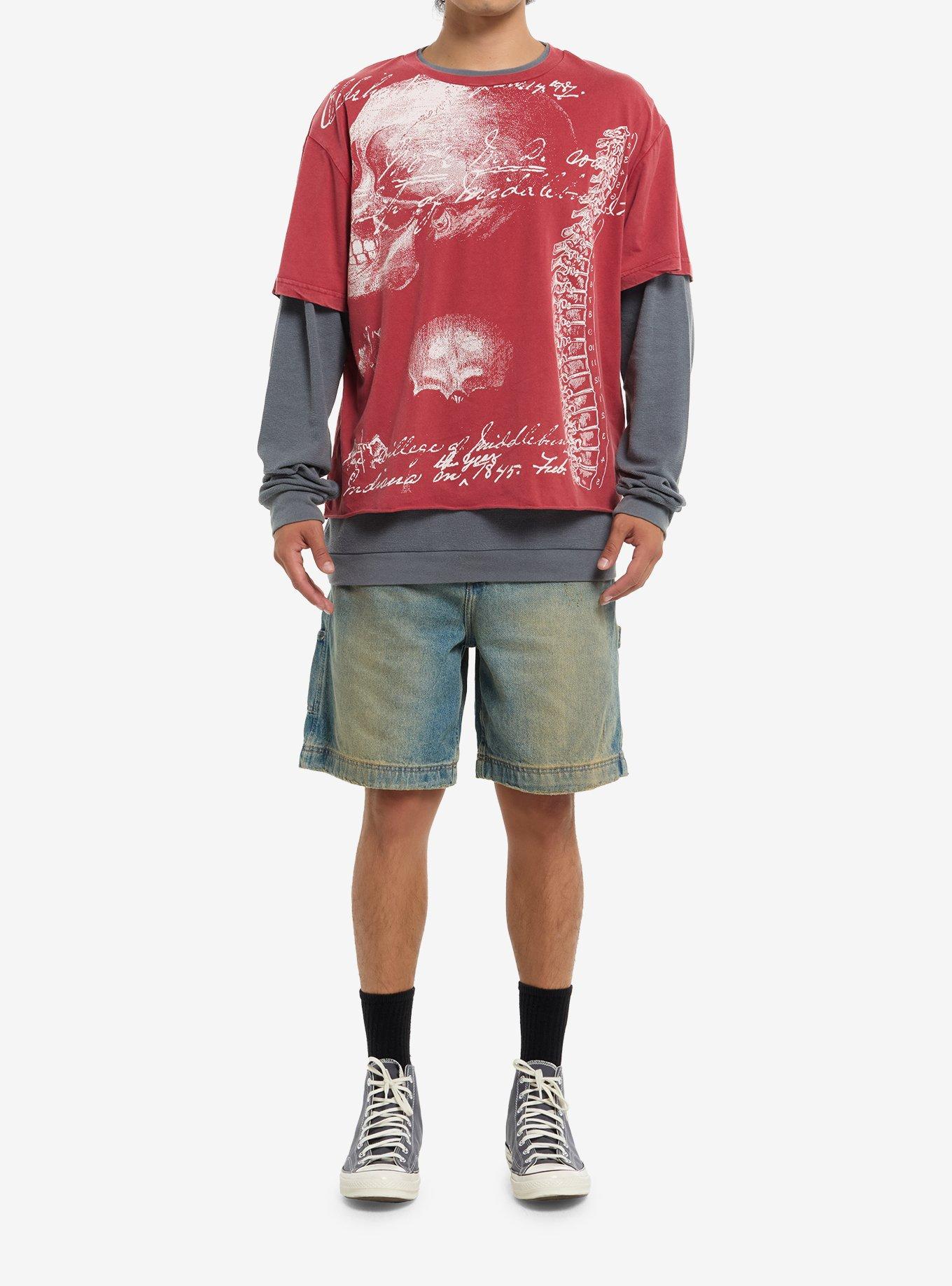 Red & Grey Skeleton Twofer Long-Sleeve T-Shirt, , hi-res