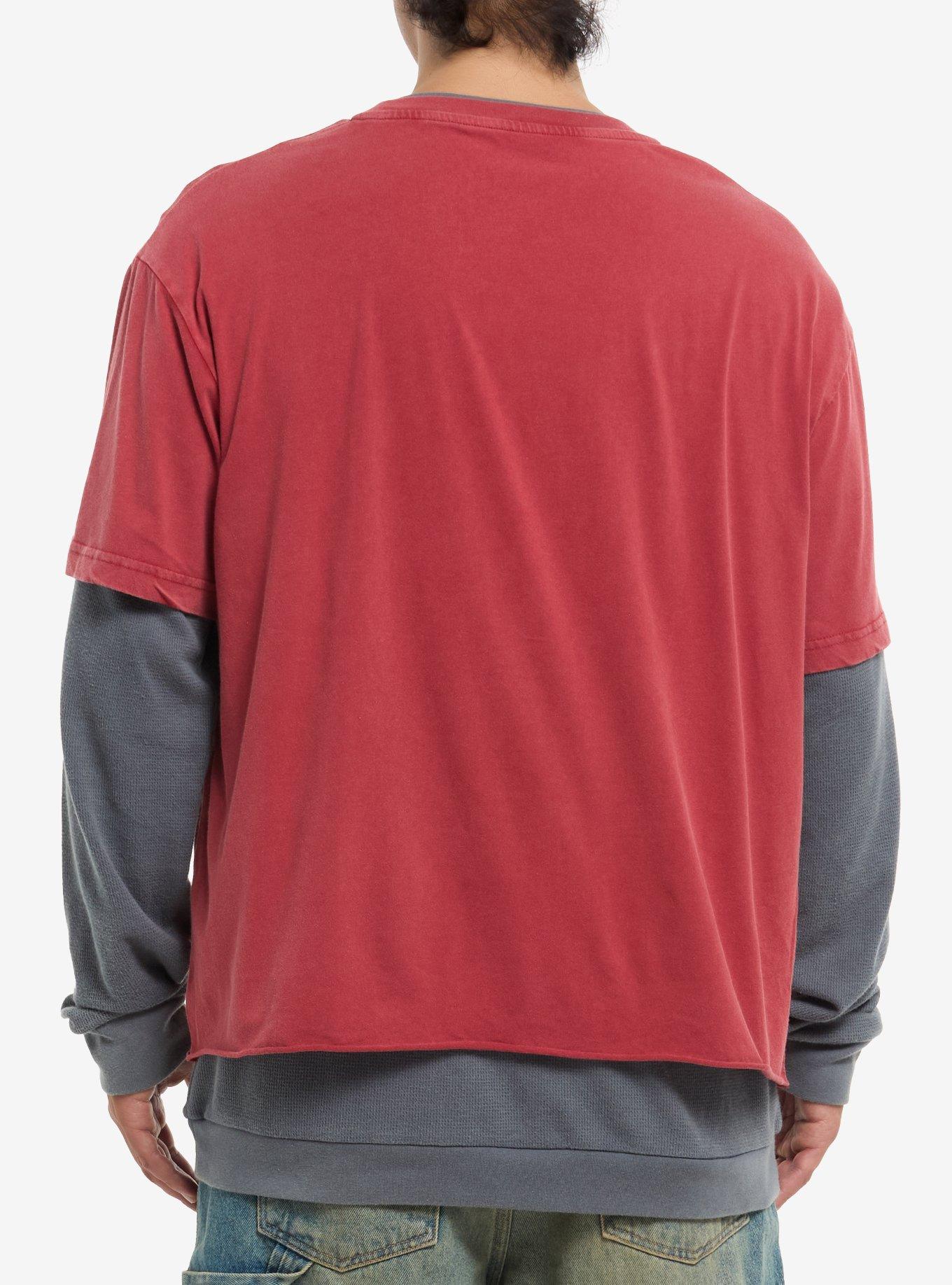 Red & Grey Skeleton Twofer Long-Sleeve T-Shirt, GREY, alternate