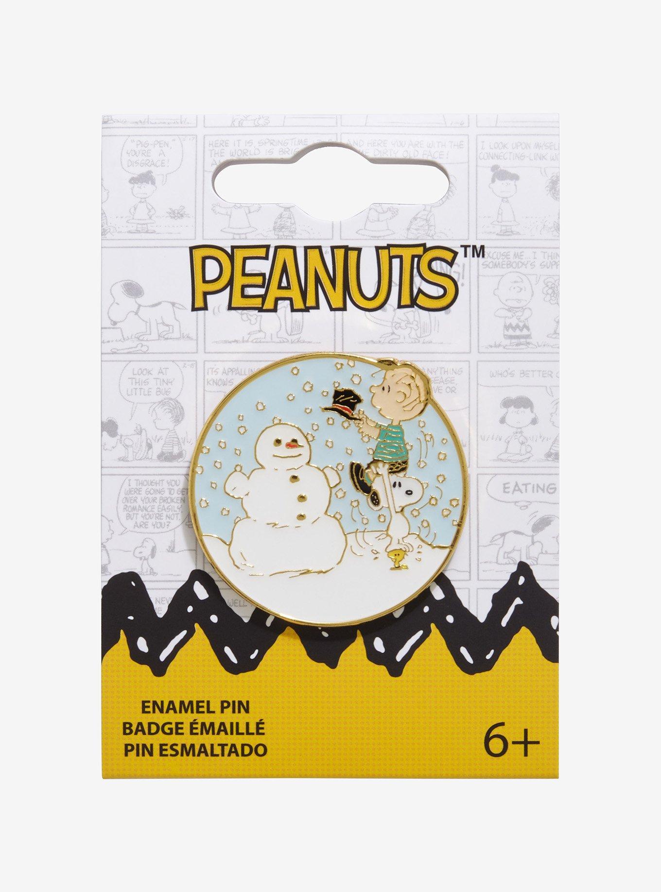 Loungefly Peanuts Linus & Snoopy Snowman Enamel Pin — BoxLunch Exclusive, , hi-res