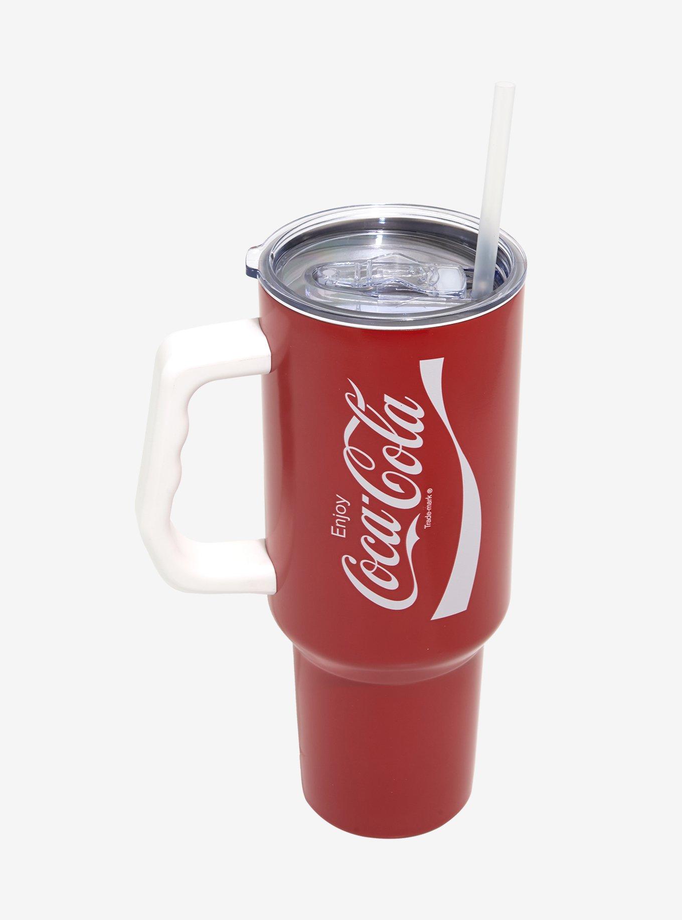 Coca-Cola Logo Straw Tumbler With Handle, , hi-res