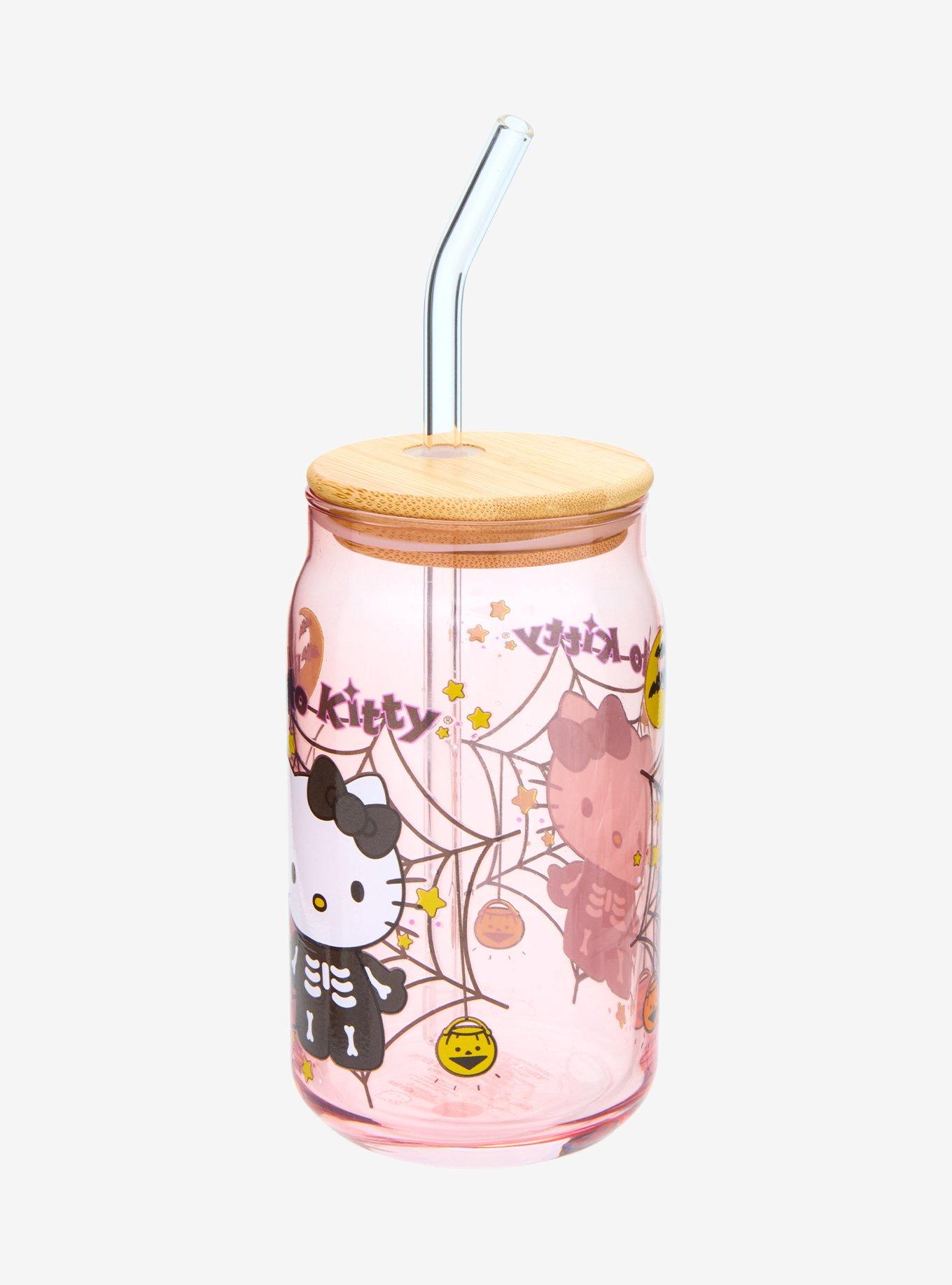 Sanrio Hello Kitty Halloween Costume Glass Cup with Straw, , alternate