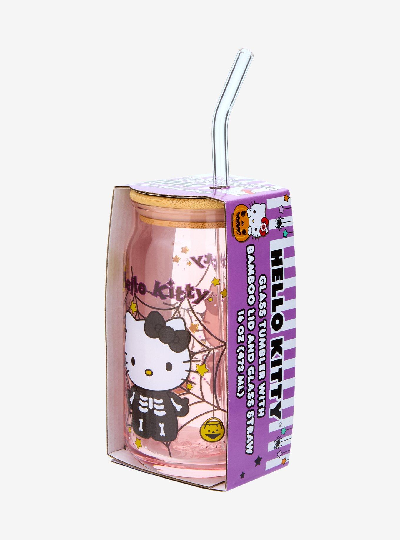 Sanrio Hello Kitty Halloween Costume Glass Cup with Straw, , alternate