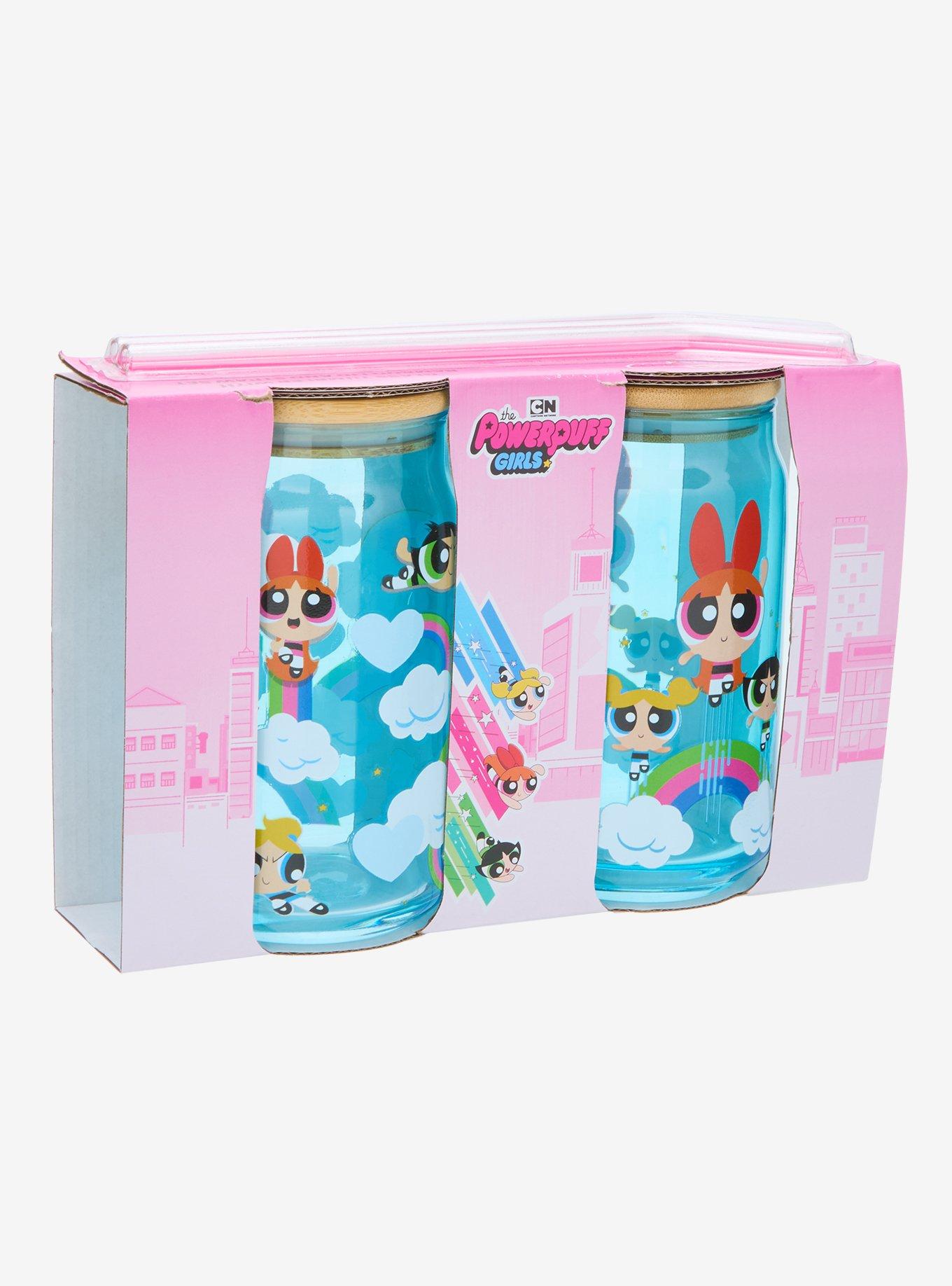 Powerpuff Girls Rainbow Group Portrait Glass Cup with Straw Set, , alternate