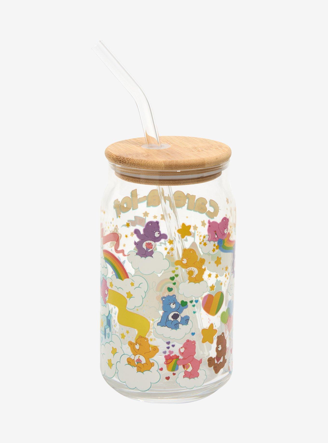 Care Bears Care-a-Lot Glass Cup With Straw, , hi-res