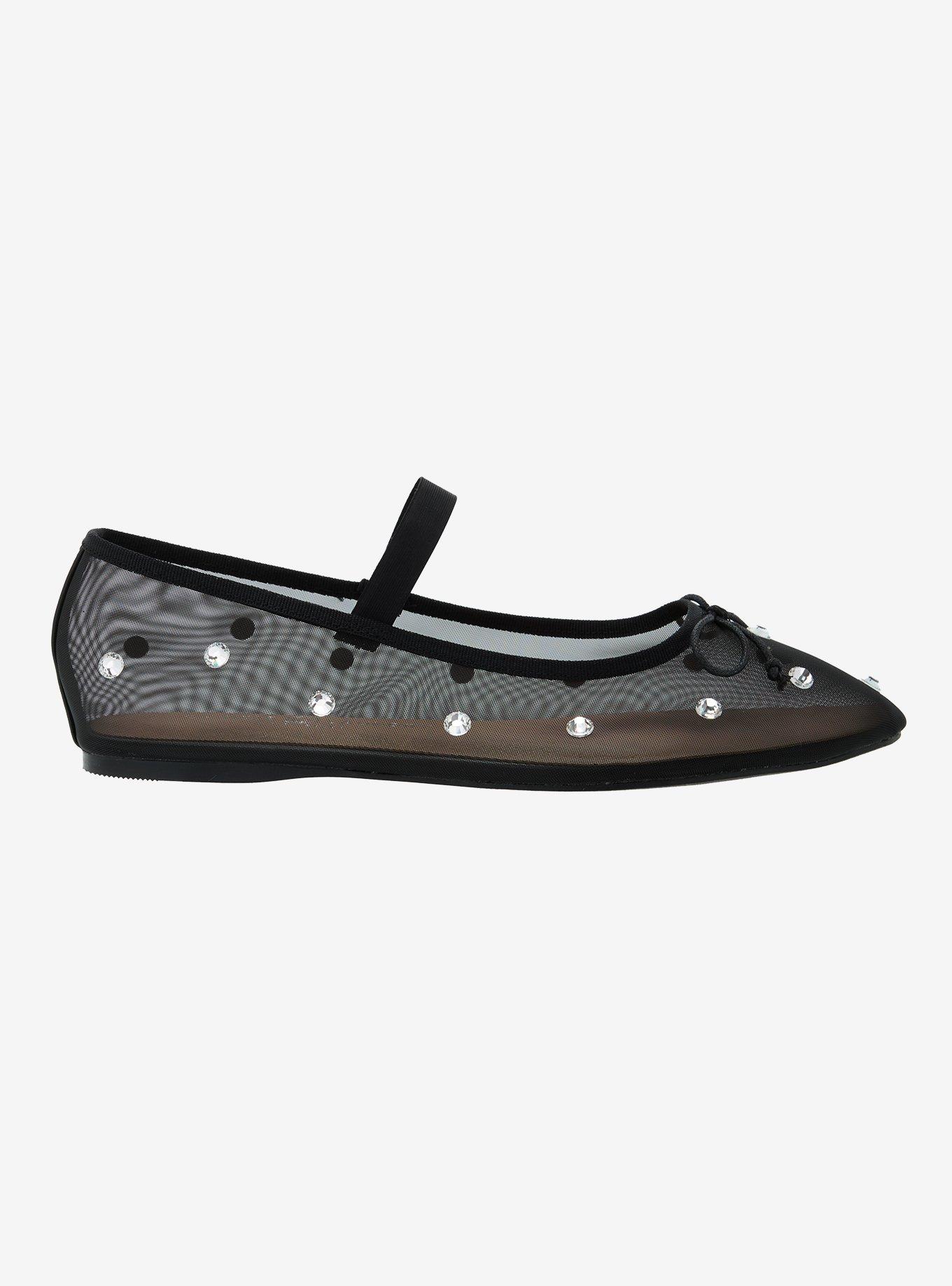 Chinese Laundry Black Bling Mesh Flats, , hi-res