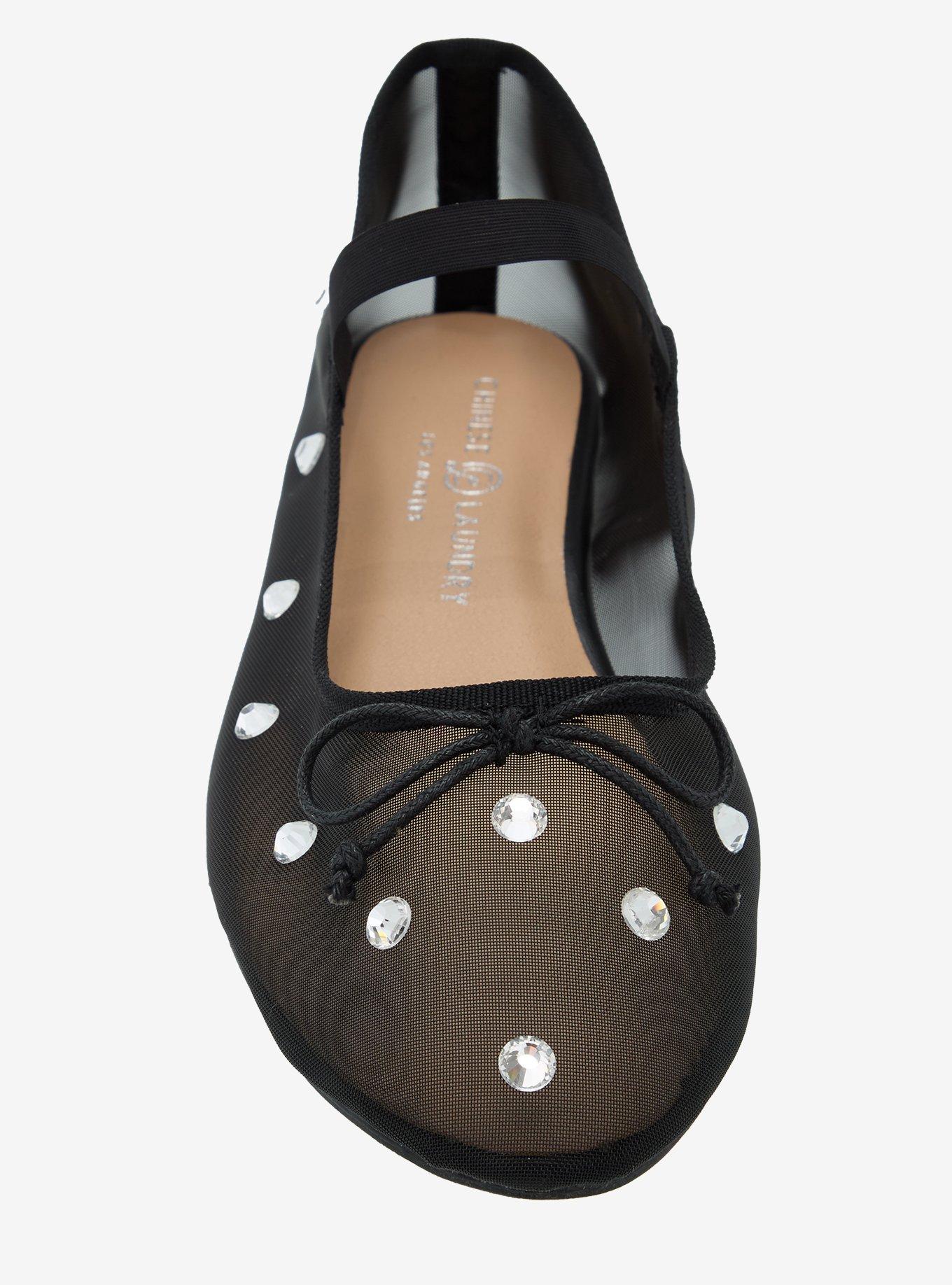 Chinese Laundry Black Bling Mesh Flats, MULTI, alternate