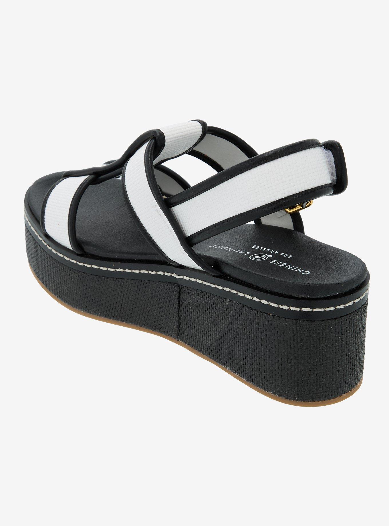Chinese Laundry Black & White Strappy Platform Sandals, MULTI, alternate