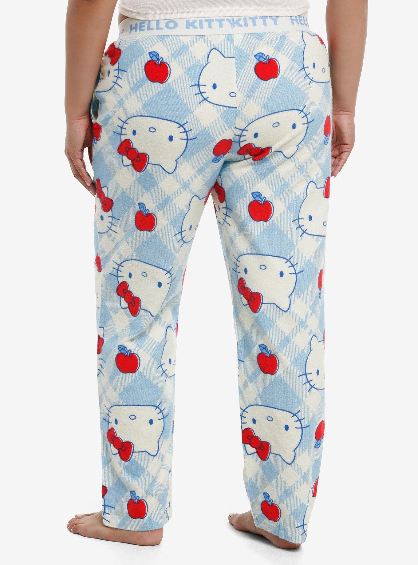 Hello Kitty Apples Plaid Pajama Pants Plus Size, , hi-res