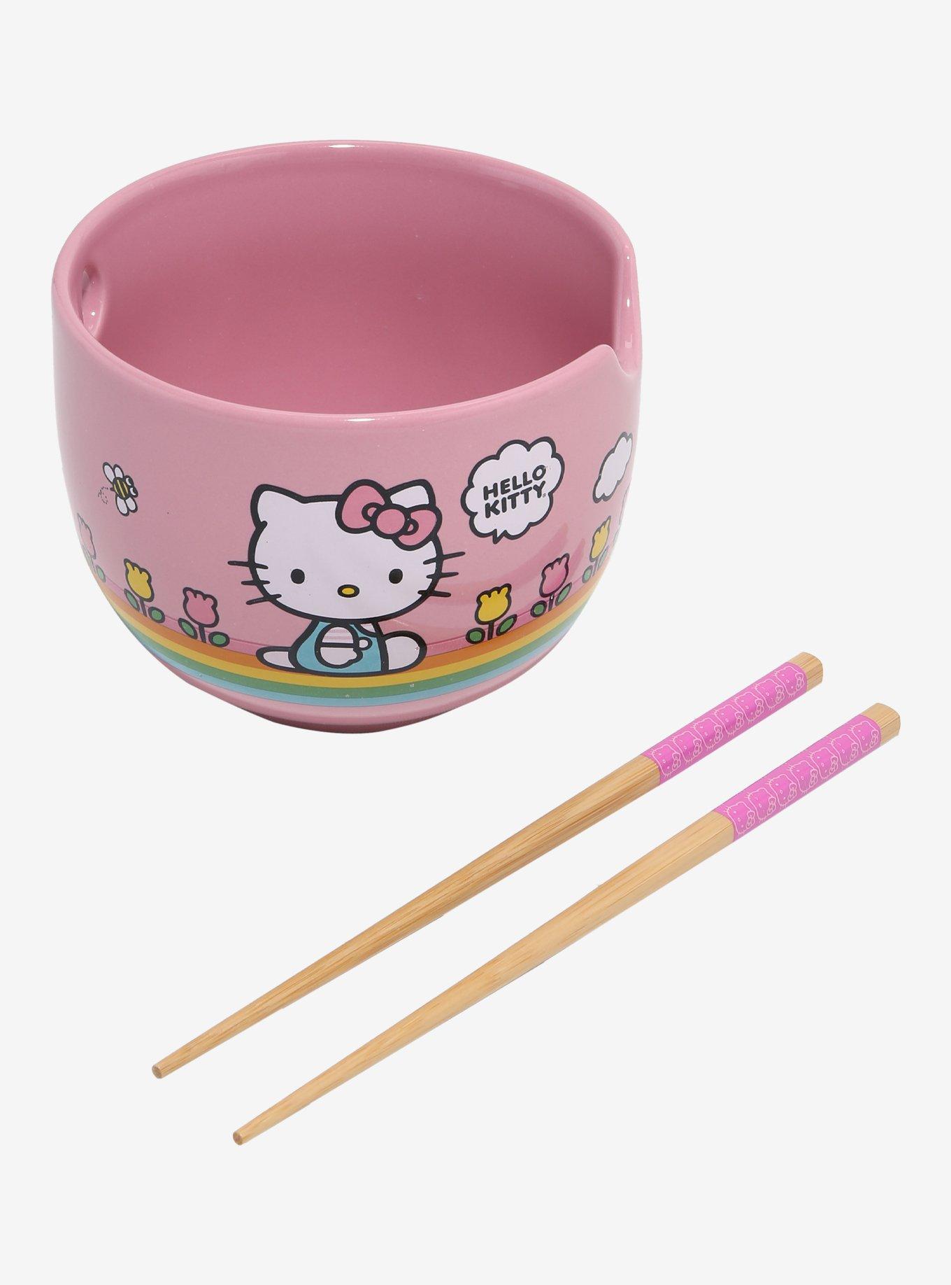 Sanrio Hello Kitty Rainbow Flowers Striped Ramen Set, , hi-res
