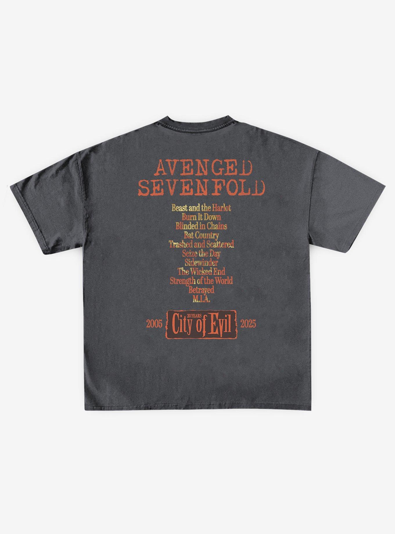 Avenged Sevenfold City Of Evil 20th Anniversary Two-Sided T-Shirt, , hi-res
