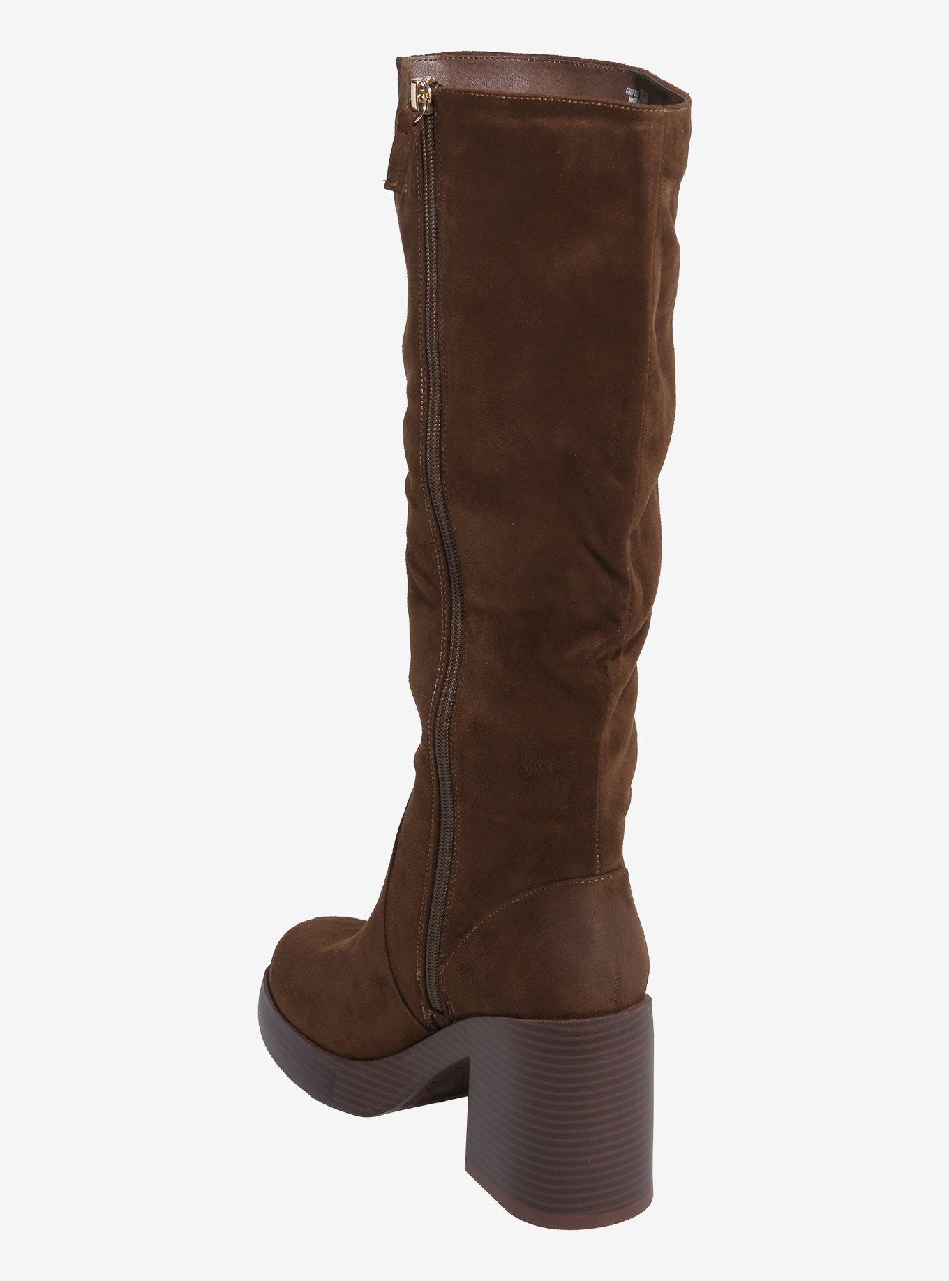 Dirty Laundry Brown Suede Heel Boots, , hi-res