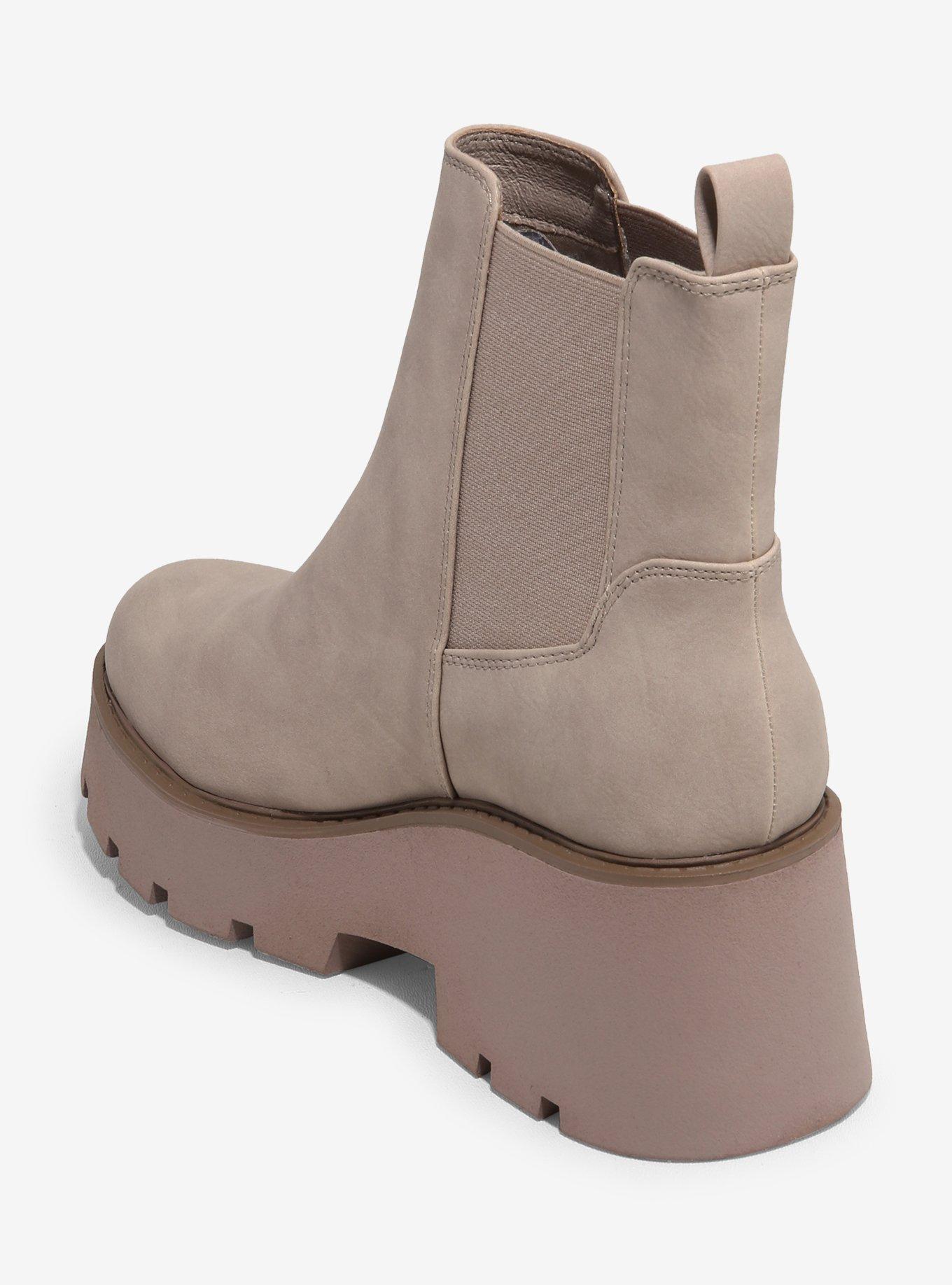 Dirty Laundry Taupe Rabbit Platform Chelsea Boots, , hi-res