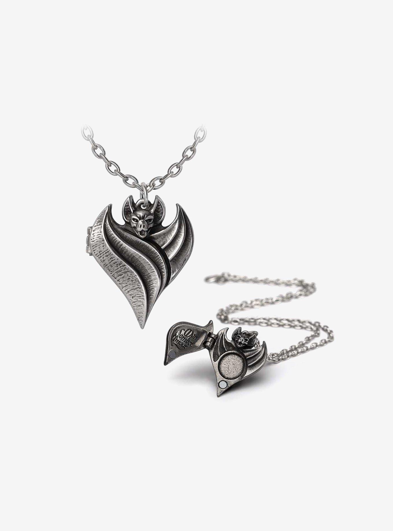 Darken Heart Locket Pendant Necklace, , hi-res
