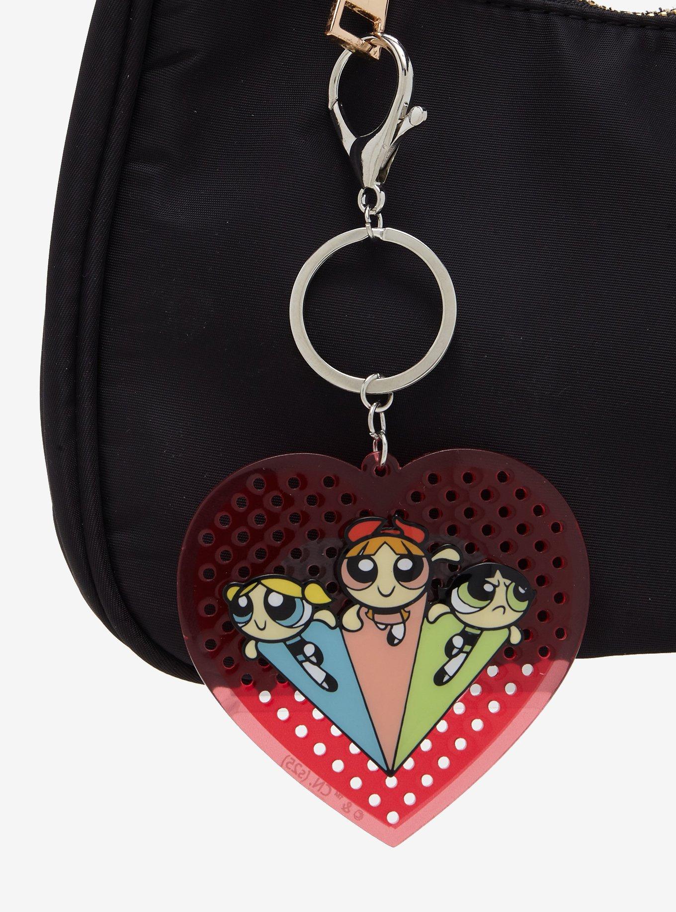 The Powerpuff Girls Trio Heart Keychain — BoxLunch Exclusive, , hi-res