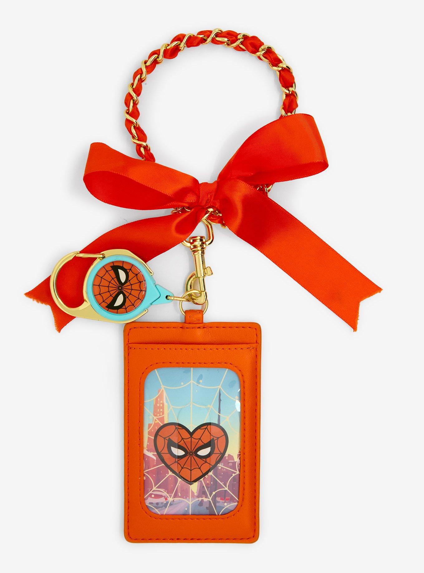 Loungefly Marvel Spider-Man Winter Ribbon Retractable Lanyard — BoxLunch Exclusive, , hi-res