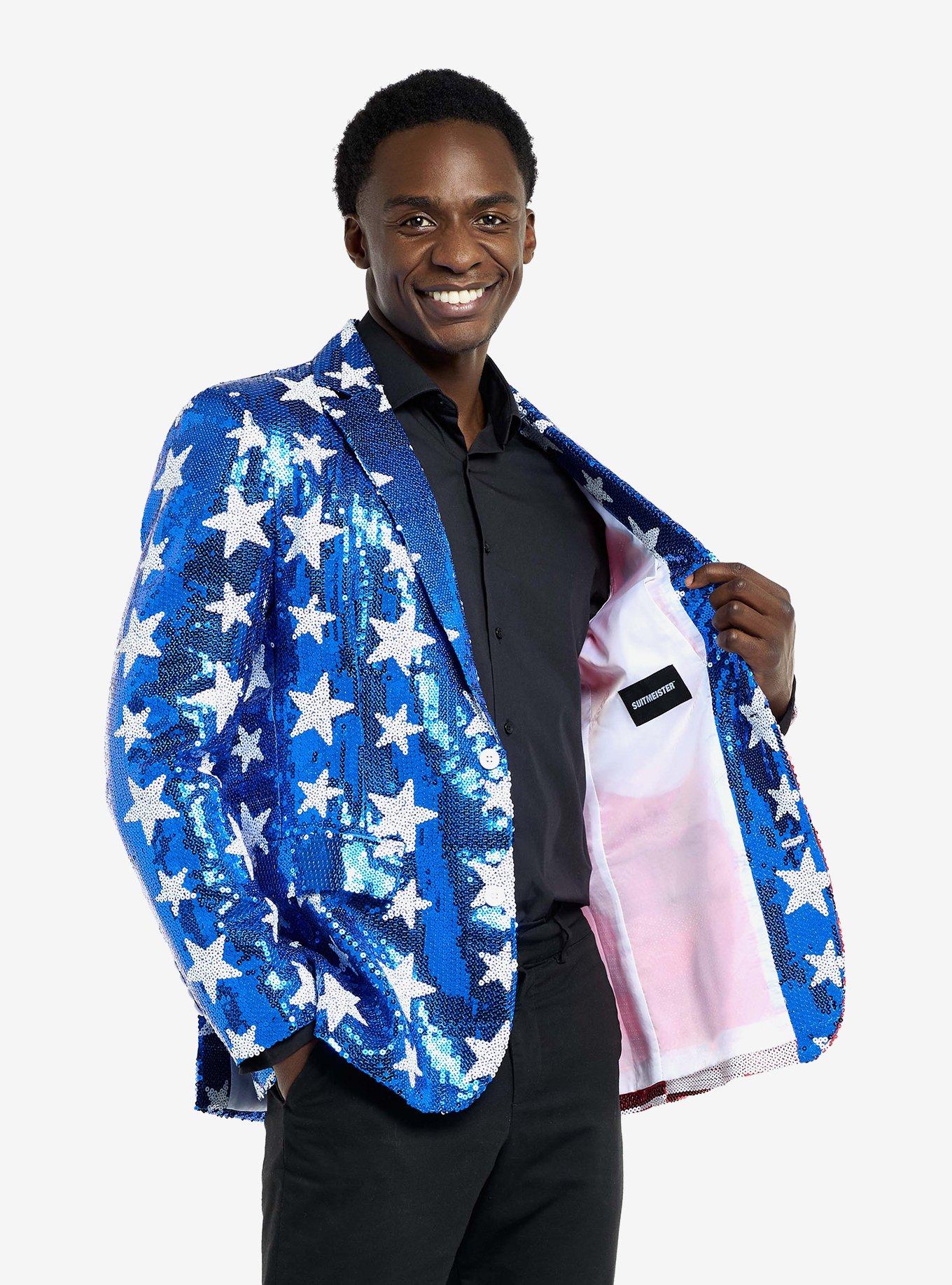 Sequins Stars & Stripes Blazer, MULTI, alternate
