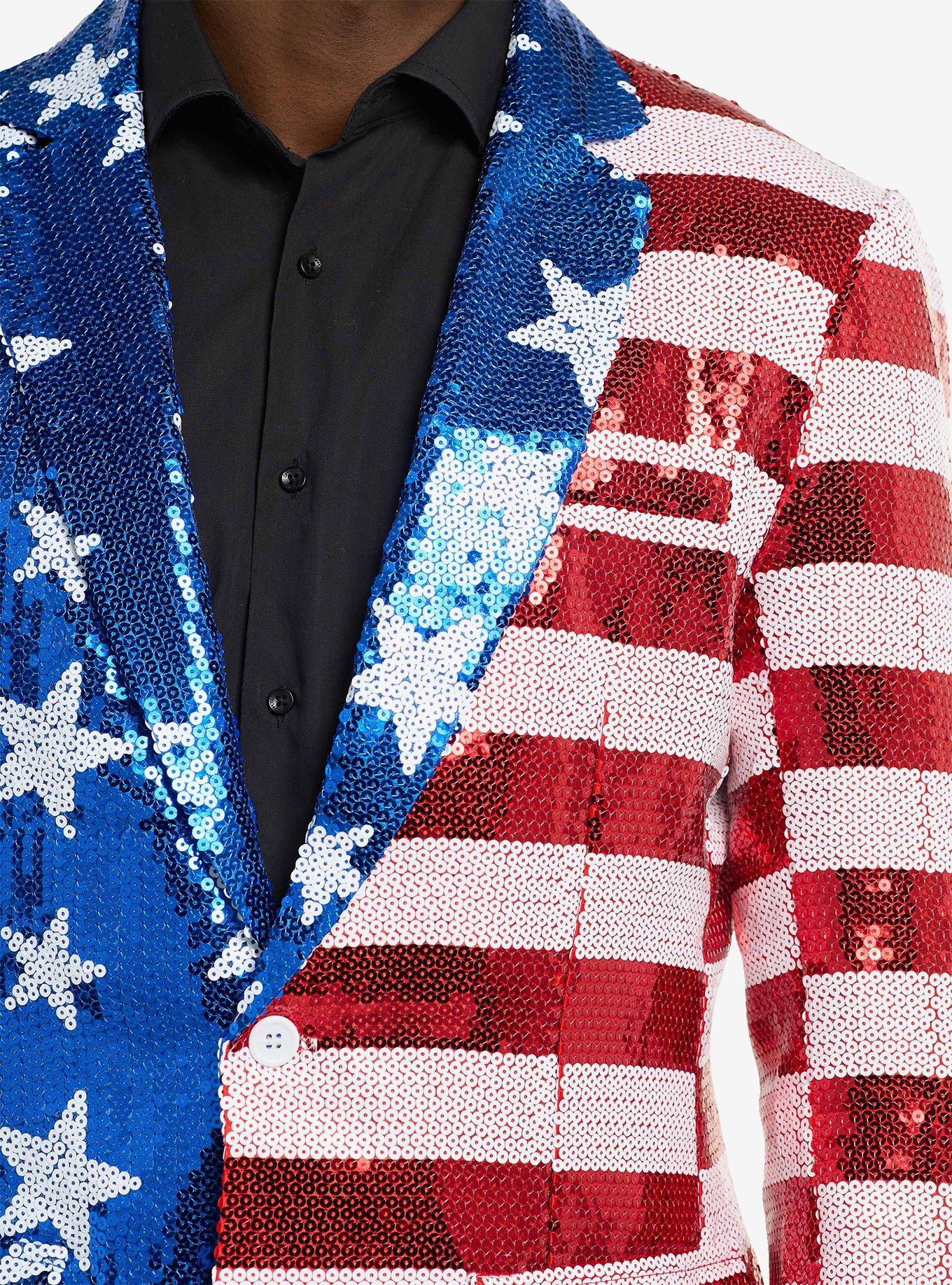 Sequins Stars & Stripes Blazer, MULTI, alternate