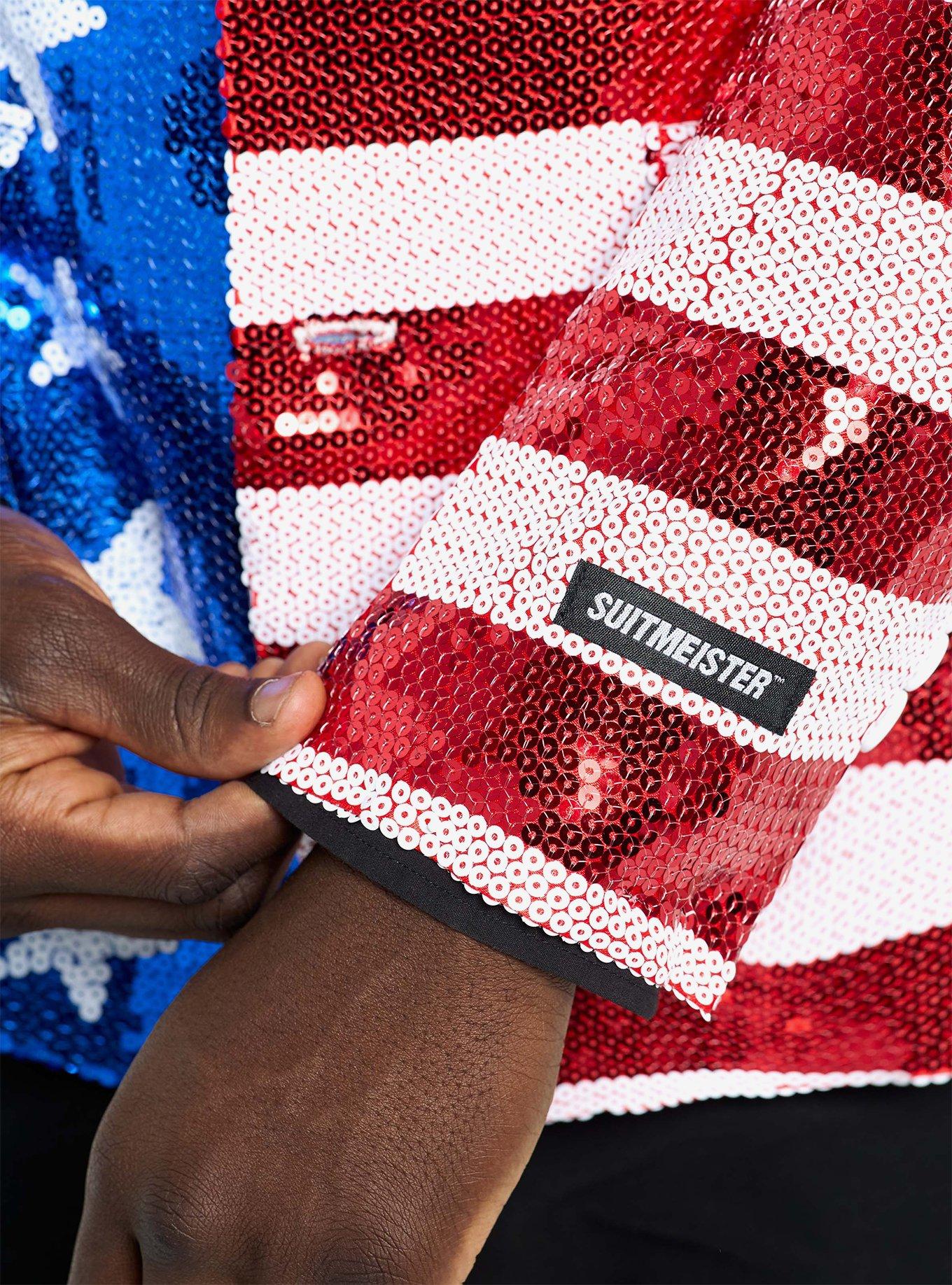 Sequins Stars & Stripes Blazer, MULTI, alternate