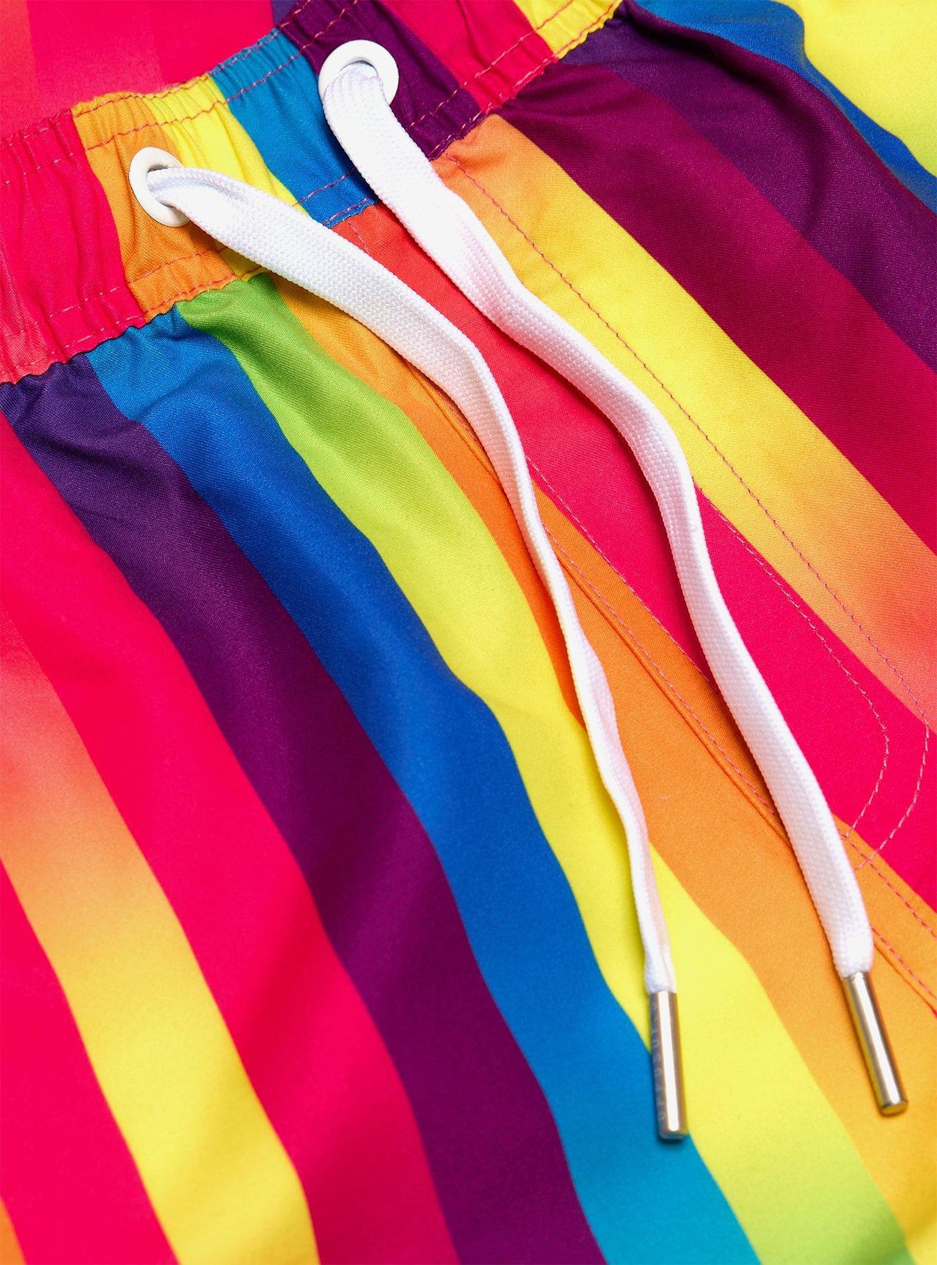 Rainbow Glaze Button-Up Shirt & Short Set, MULTI, alternate