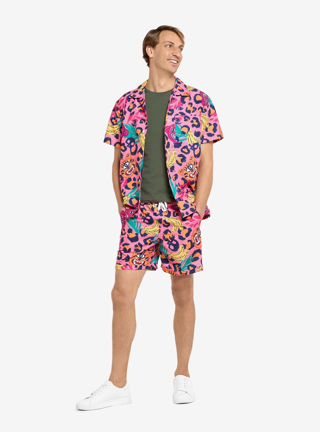 Jazzy Jungle Button-Up Shirt & Short Set, , hi-res