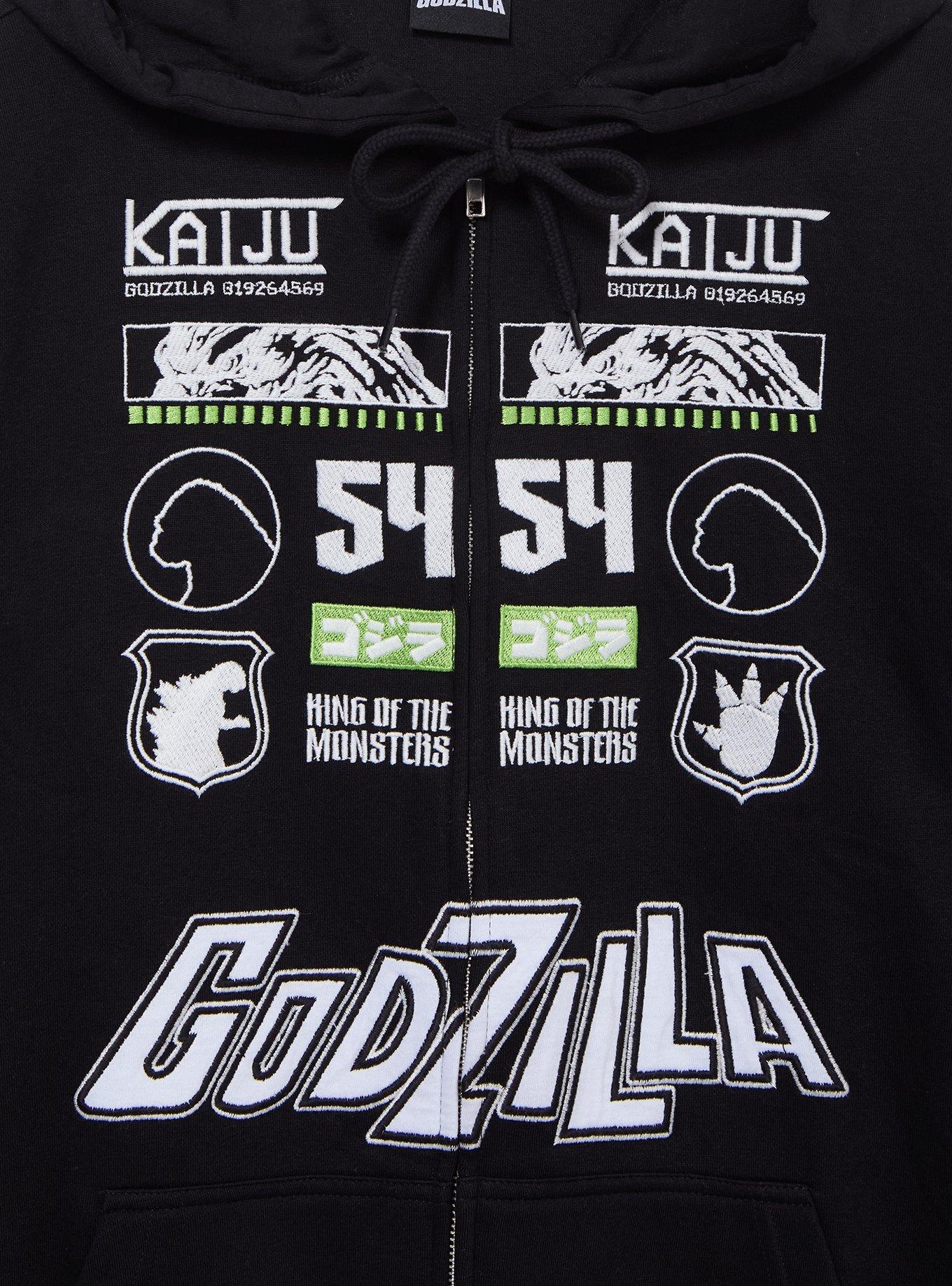 Godzilla Embroidered Patches Zippered Hoodie - BoxLunch Exclusive, , hi-res