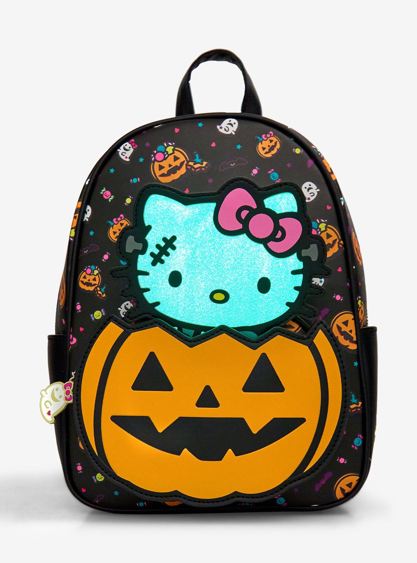 Her Universe Hello Kitty Zombie Pumpkin Glow-In-The-Dark Mini Backpack, , hi-res