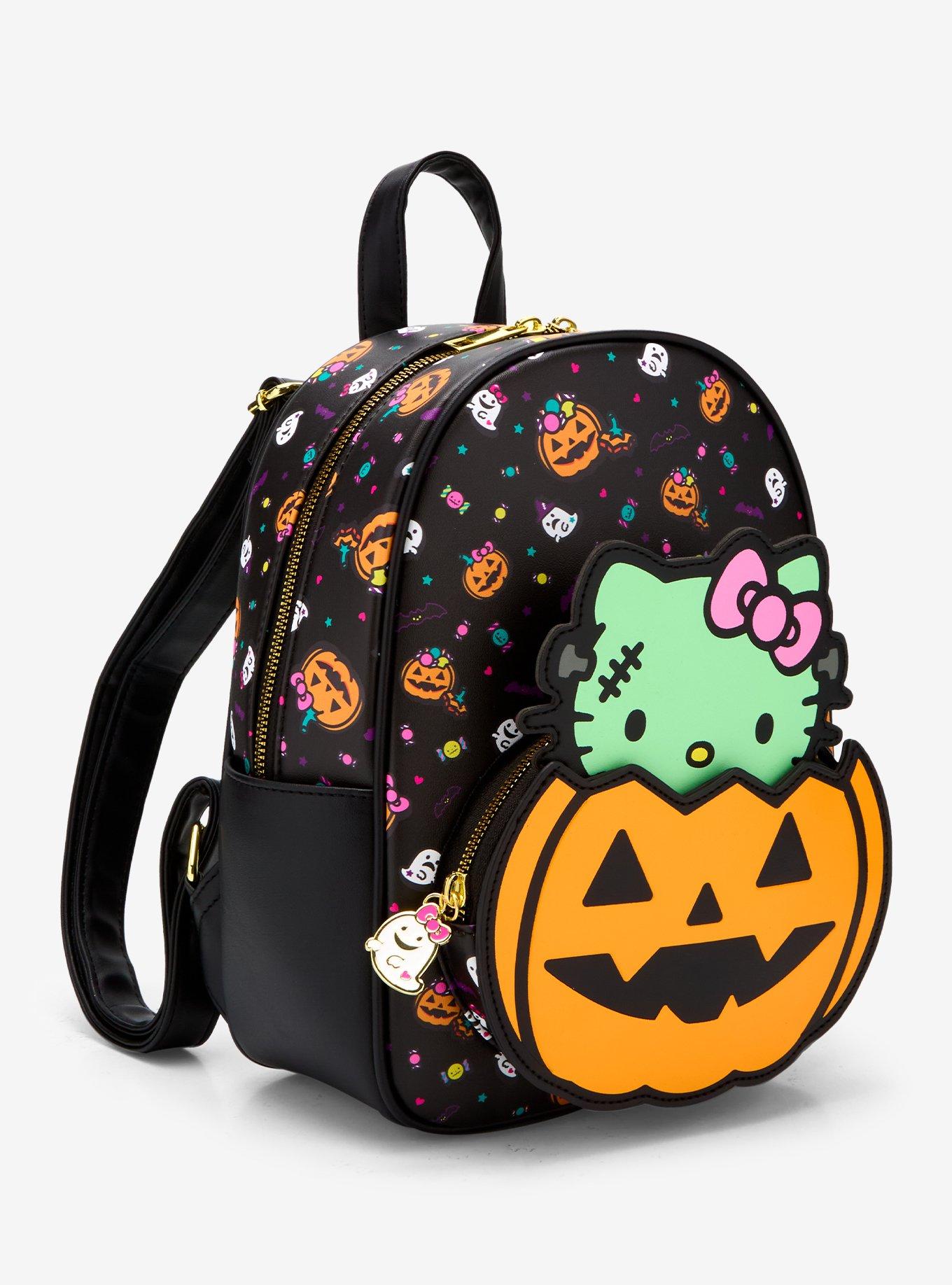 Her Universe Hello Kitty Zombie Pumpkin Glow-In-The-Dark Mini Backpack, , alternate