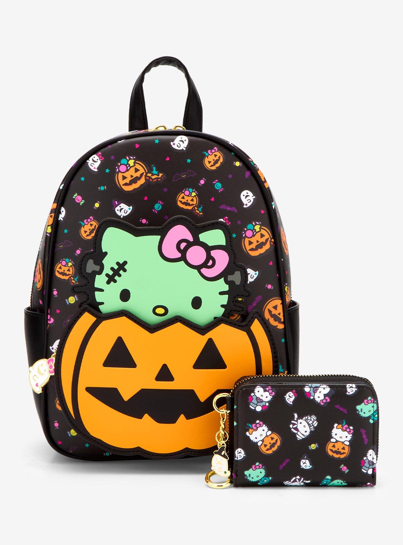 Her Universe Hello Kitty Zombie Pumpkin Glow-In-The-Dark Mini Backpack, , alternate