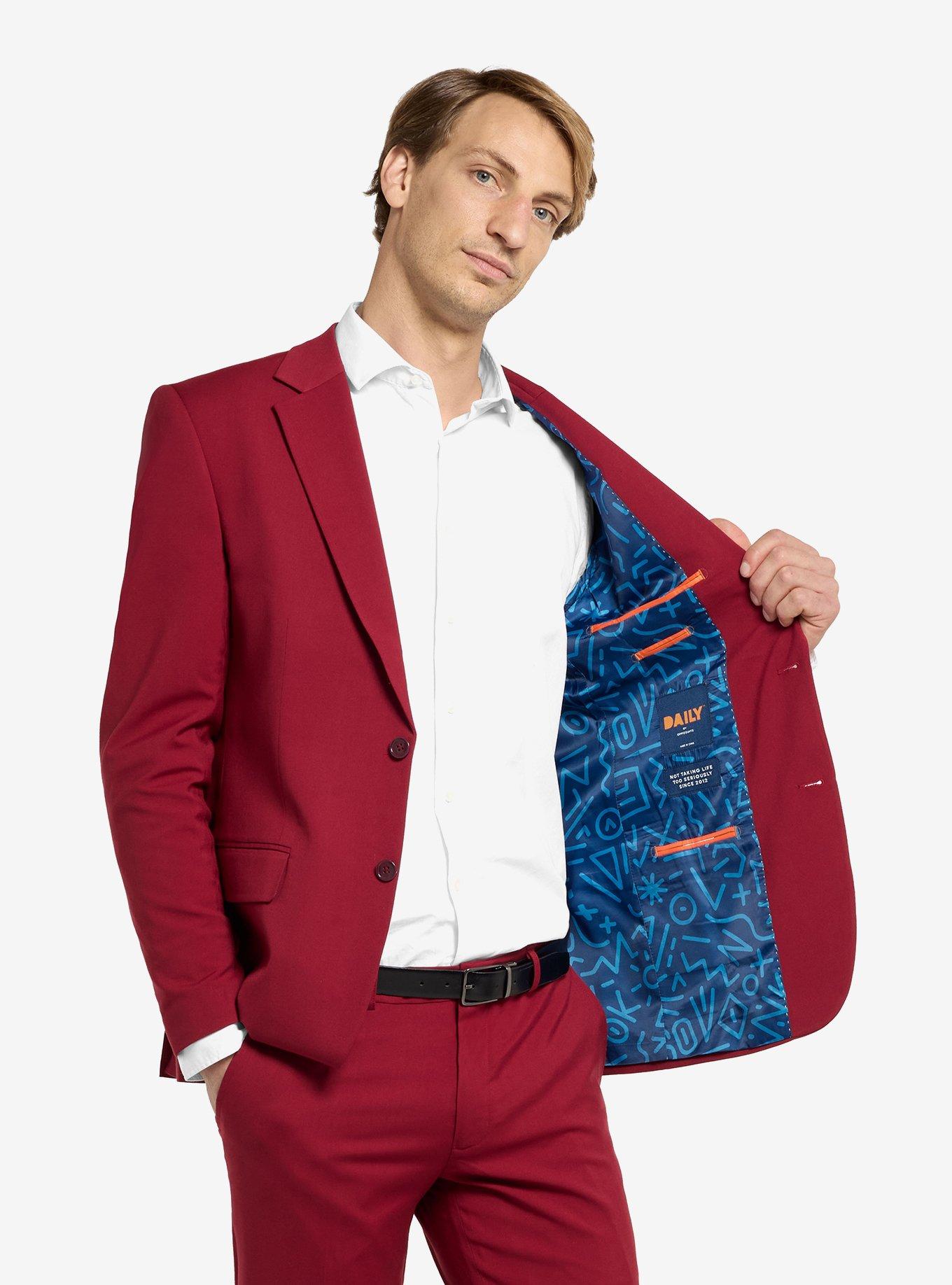 Daily Bright Burgundy Suit, RED, alternate