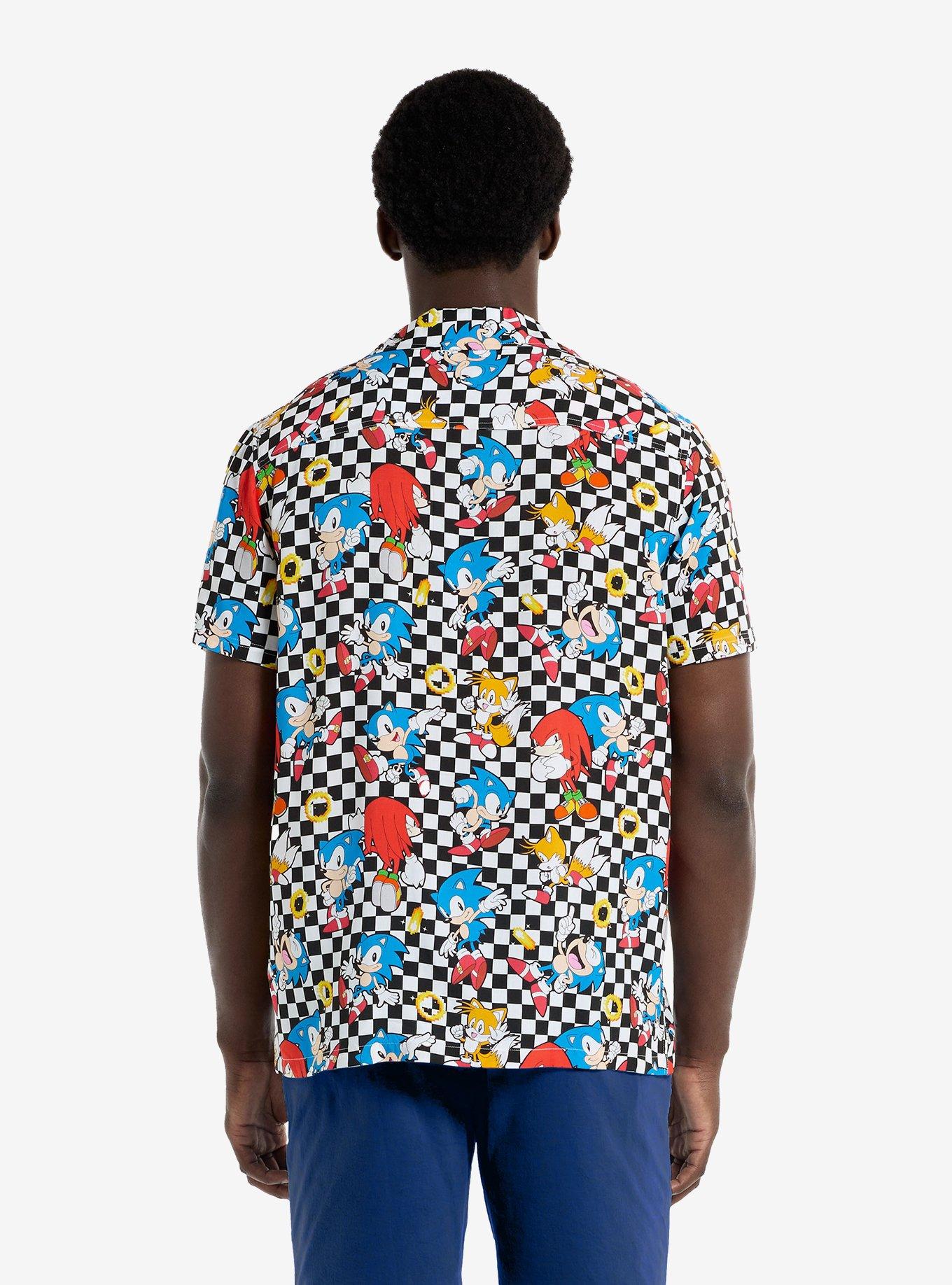 Sonic The Hedgehog Retro Rings Button-Up Shirt, MULTI, alternate