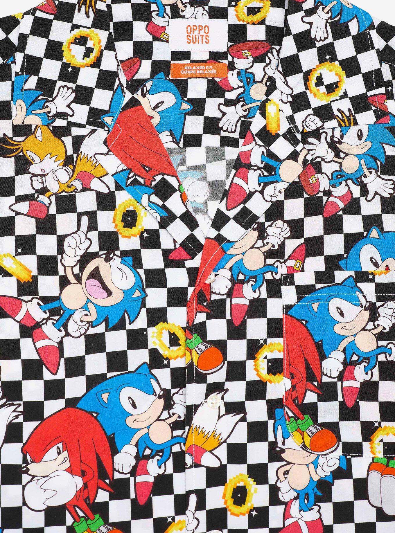 Sonic The Hedgehog Retro Rings Button-Up Shirt, MULTI, alternate