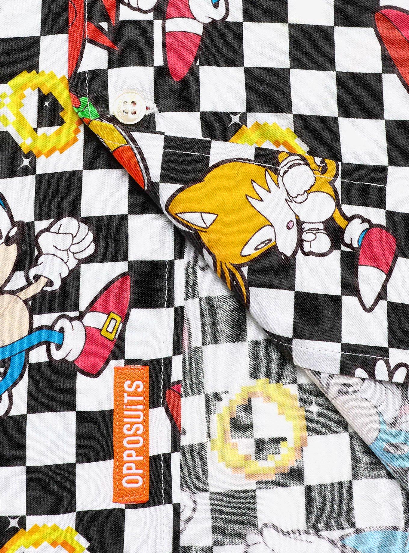 Sonic The Hedgehog Retro Rings Button-Up Shirt, MULTI, alternate