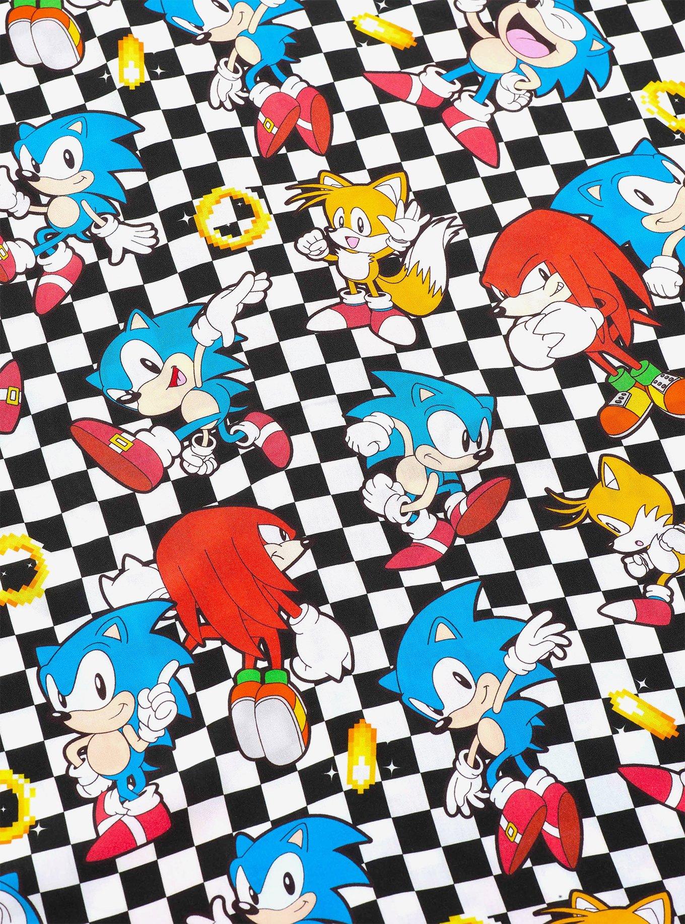 Sonic The Hedgehog Retro Rings Button-Up Shirt, MULTI, alternate