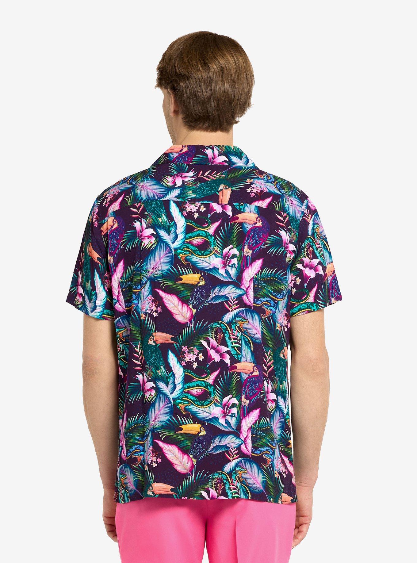 Night Jungle Button-Up Shirt, MULTI, alternate