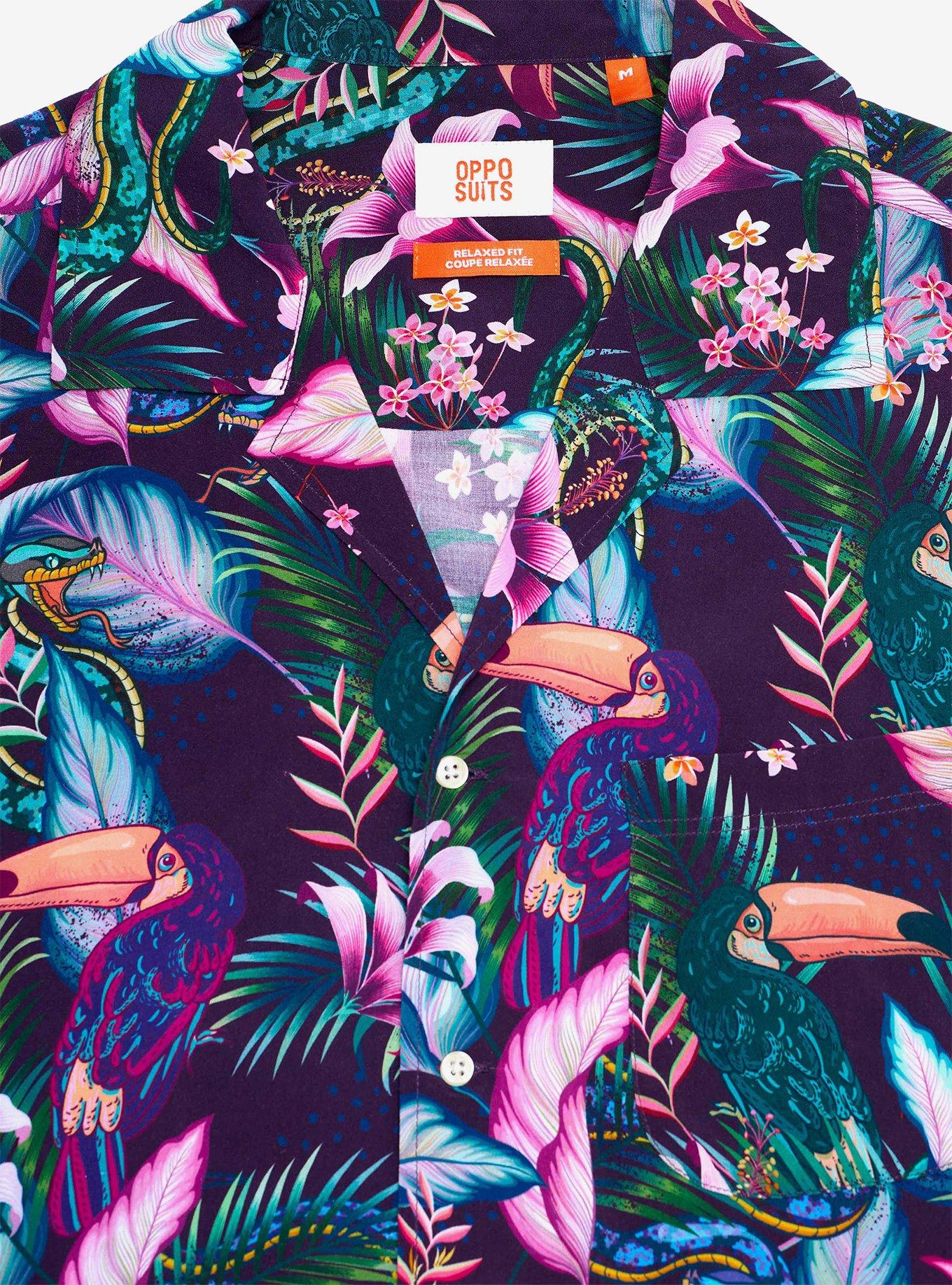 Night Jungle Button-Up Shirt, MULTI, alternate