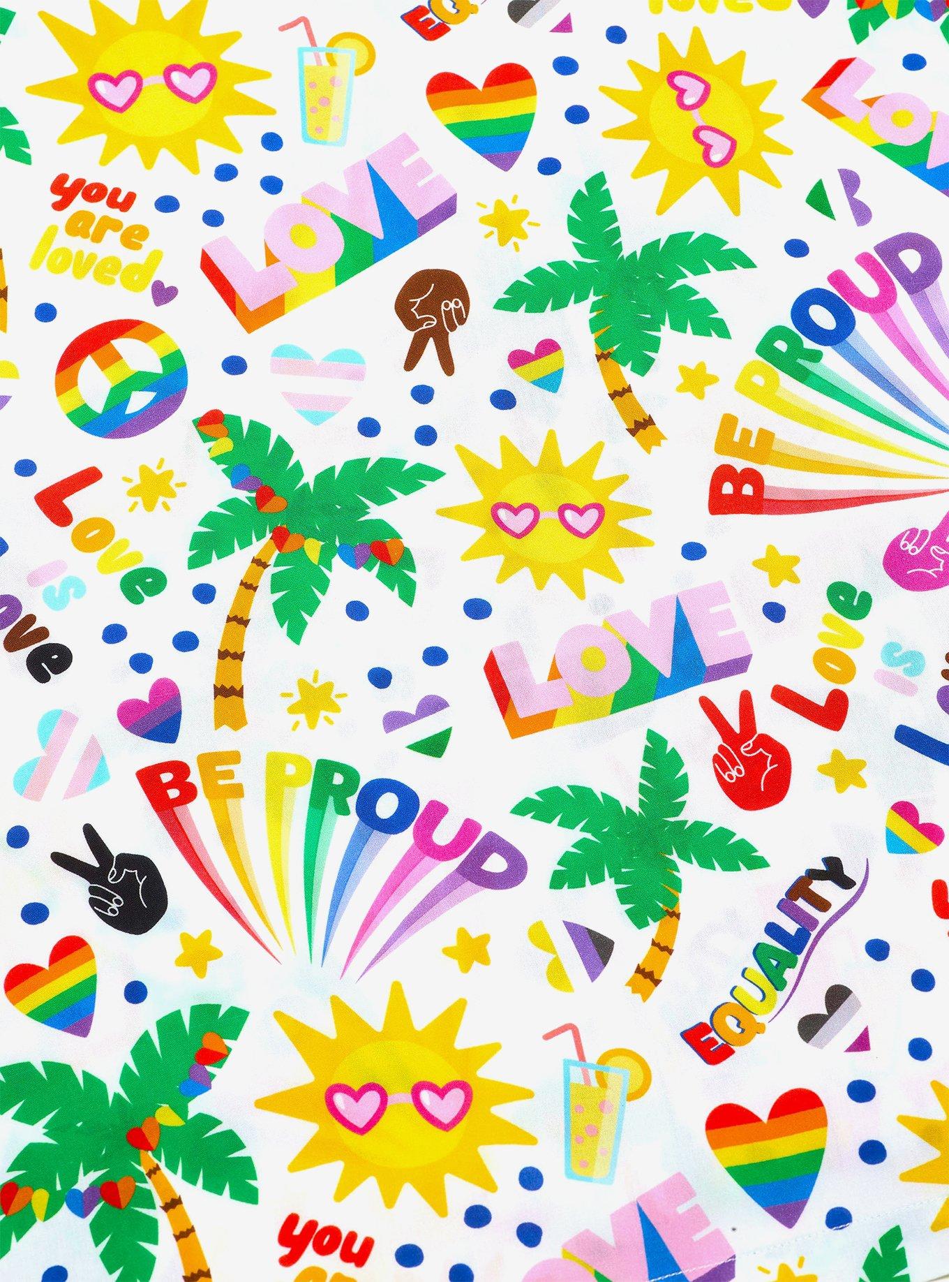 Tropic Pride Button-Up Shirt, BRIGHT WHITE, alternate