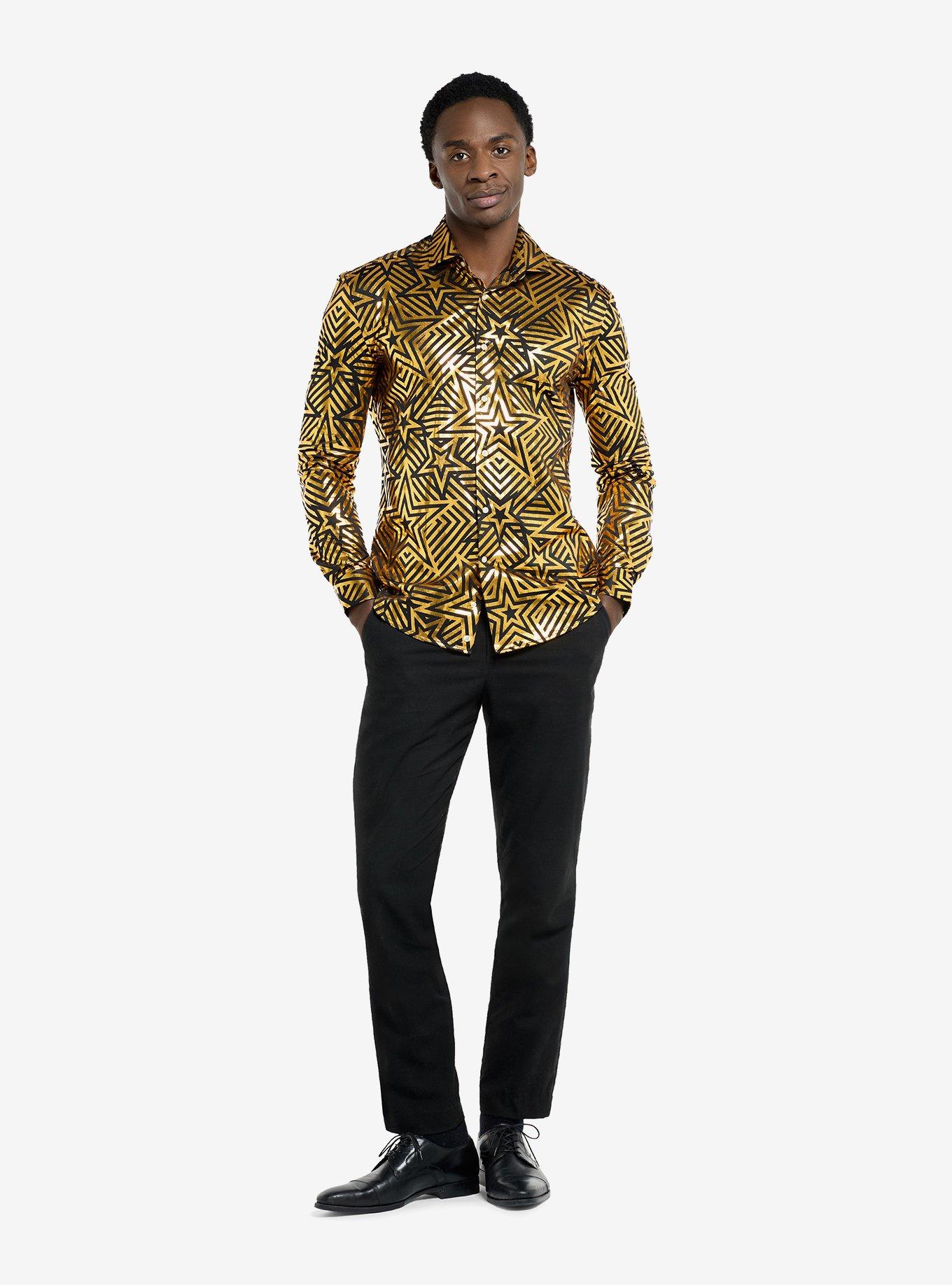 Golden Geo Star Long Sleeve Shirt, , hi-res