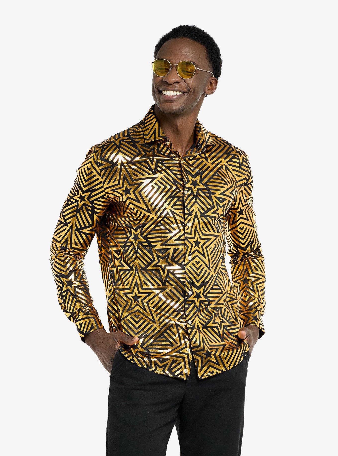 Golden Geo Star Long Sleeve Shirt, BLACK, alternate