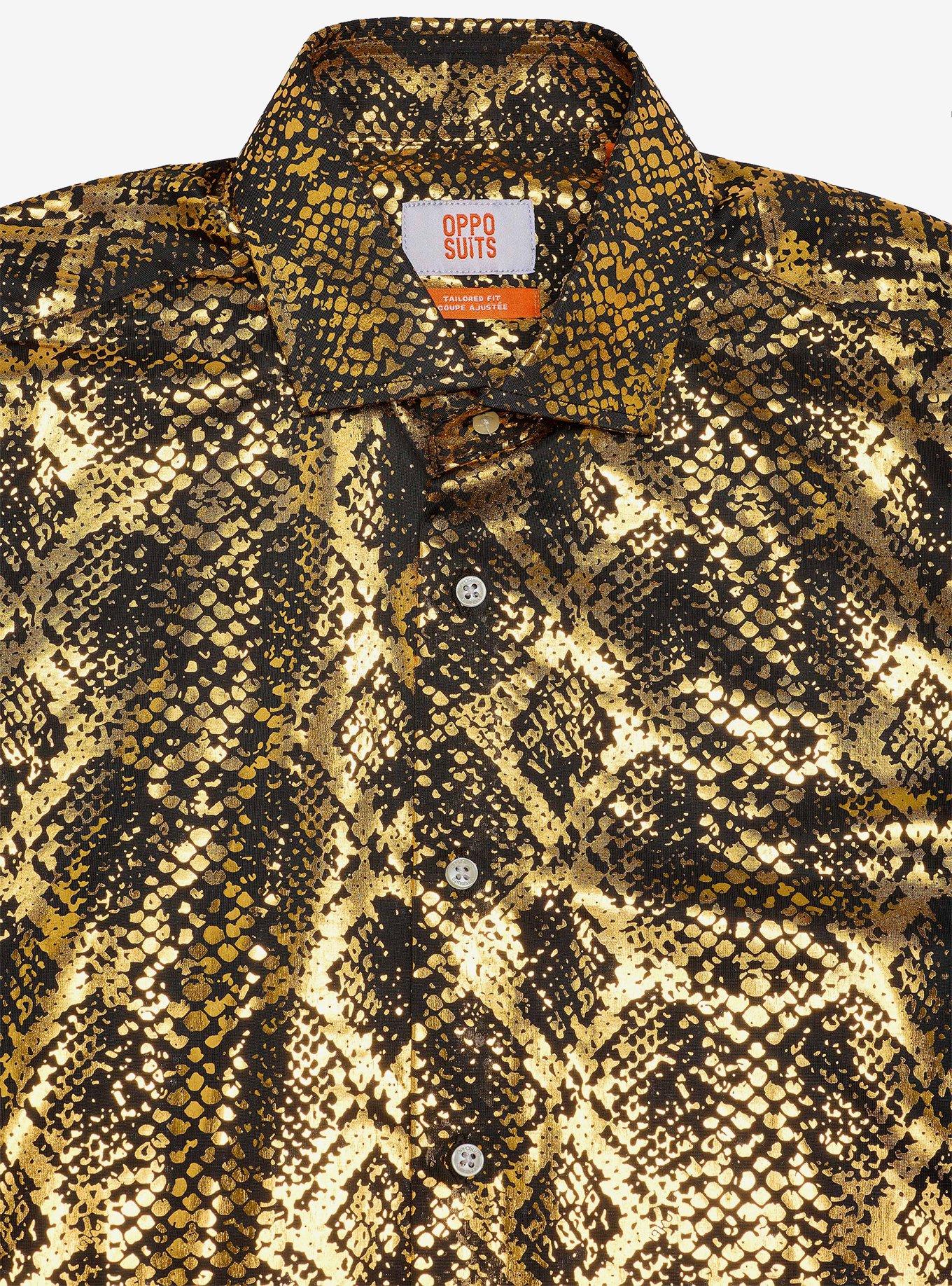 Shiny Snake Long Sleeve Shirt, GOLD, alternate