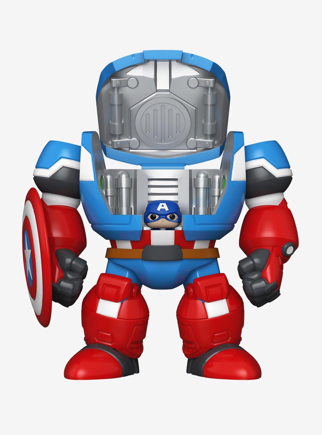 Funko Marvel Bitty Pop! Bitty Bot Captain America Mech With Captain America Vinyl Figure Set, , hi-res