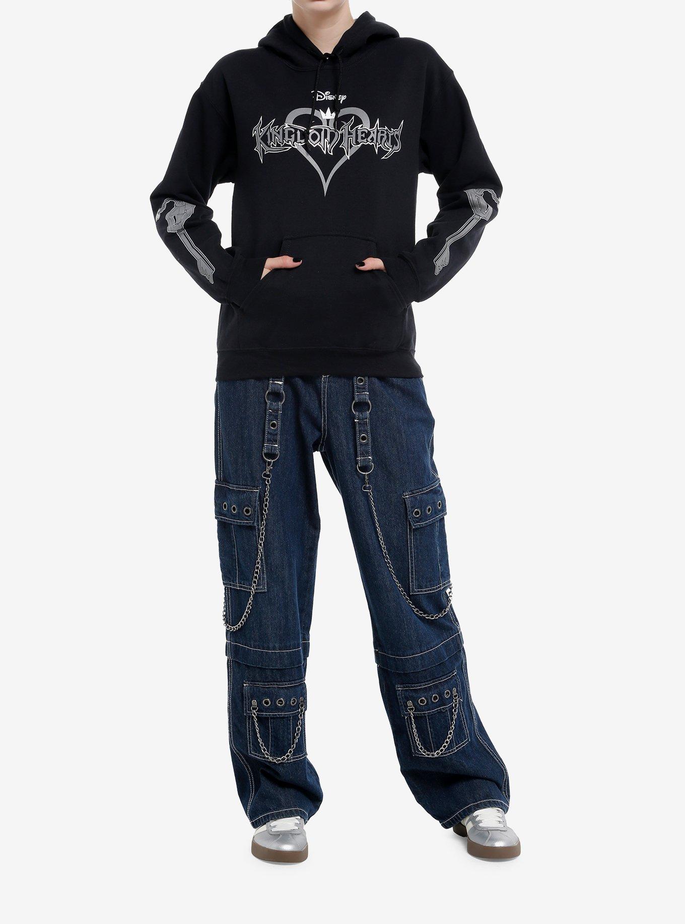 Disney Kingdom Hearts Logo & Keyblade Girls Hoodie, MULTI, alternate