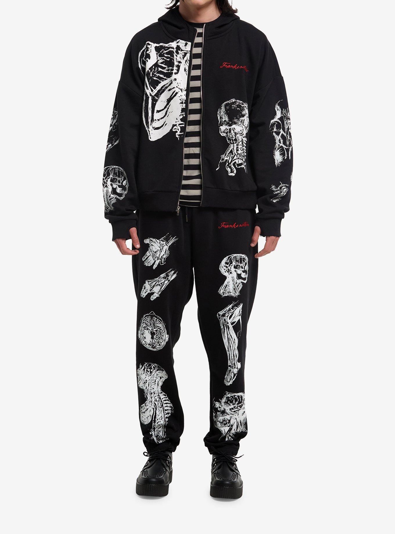 Frankenstein Anatomy Sketch Hoodie, BLACK, alternate