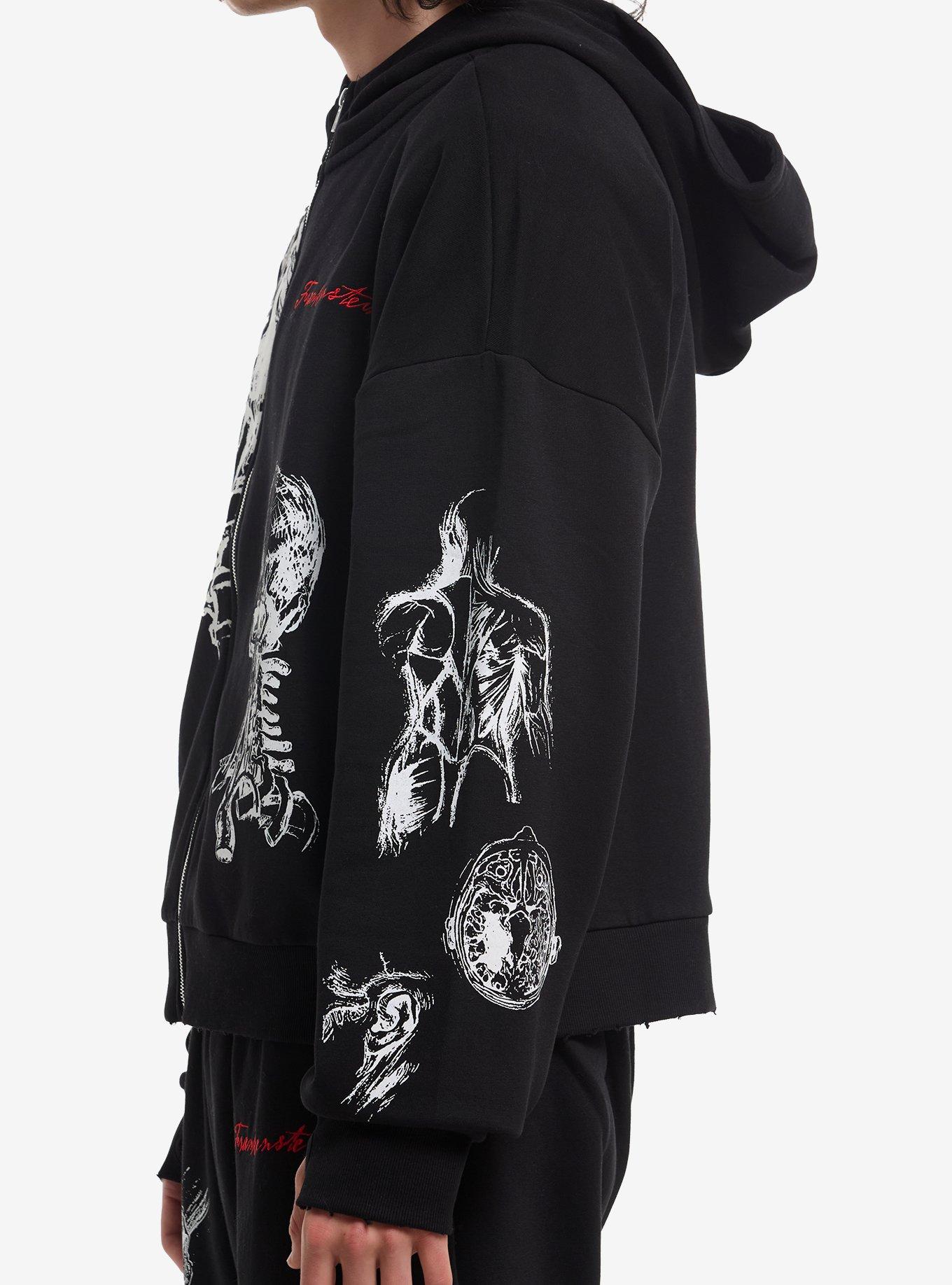Frankenstein Anatomy Sketch Hoodie, BLACK, alternate
