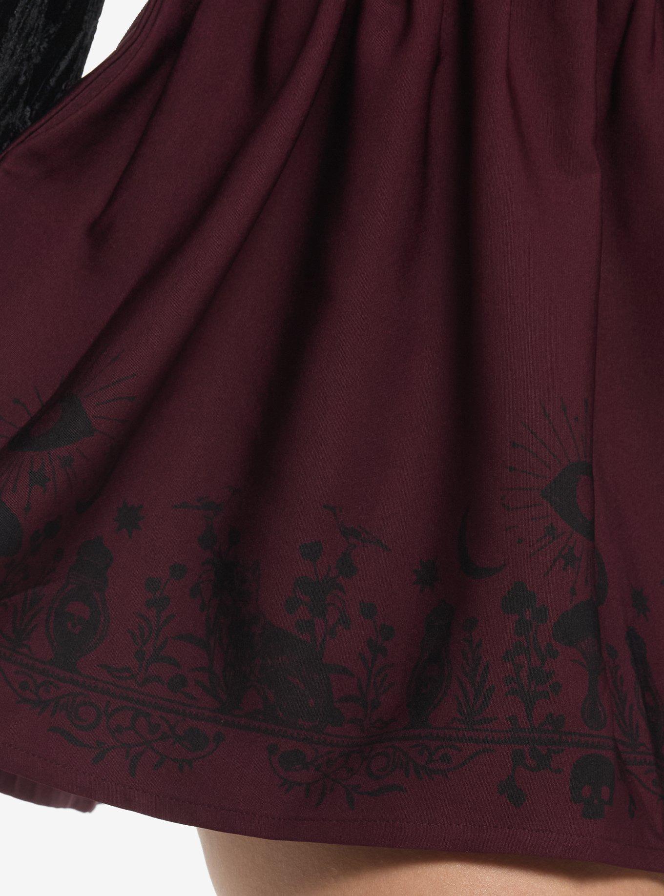 Burgundy Celestial Apothecary Skirtall, BLACK, alternate
